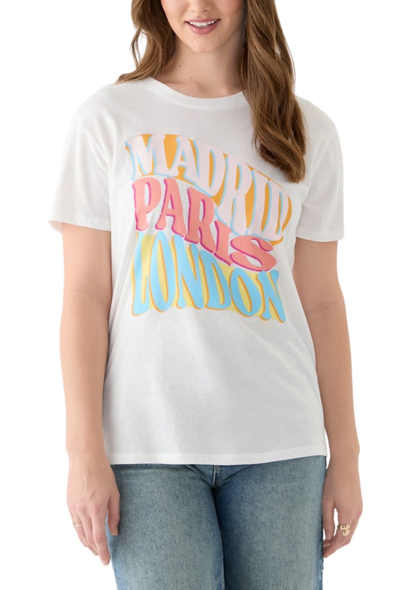Womens Madrid Paris London Graphic T-Shirt