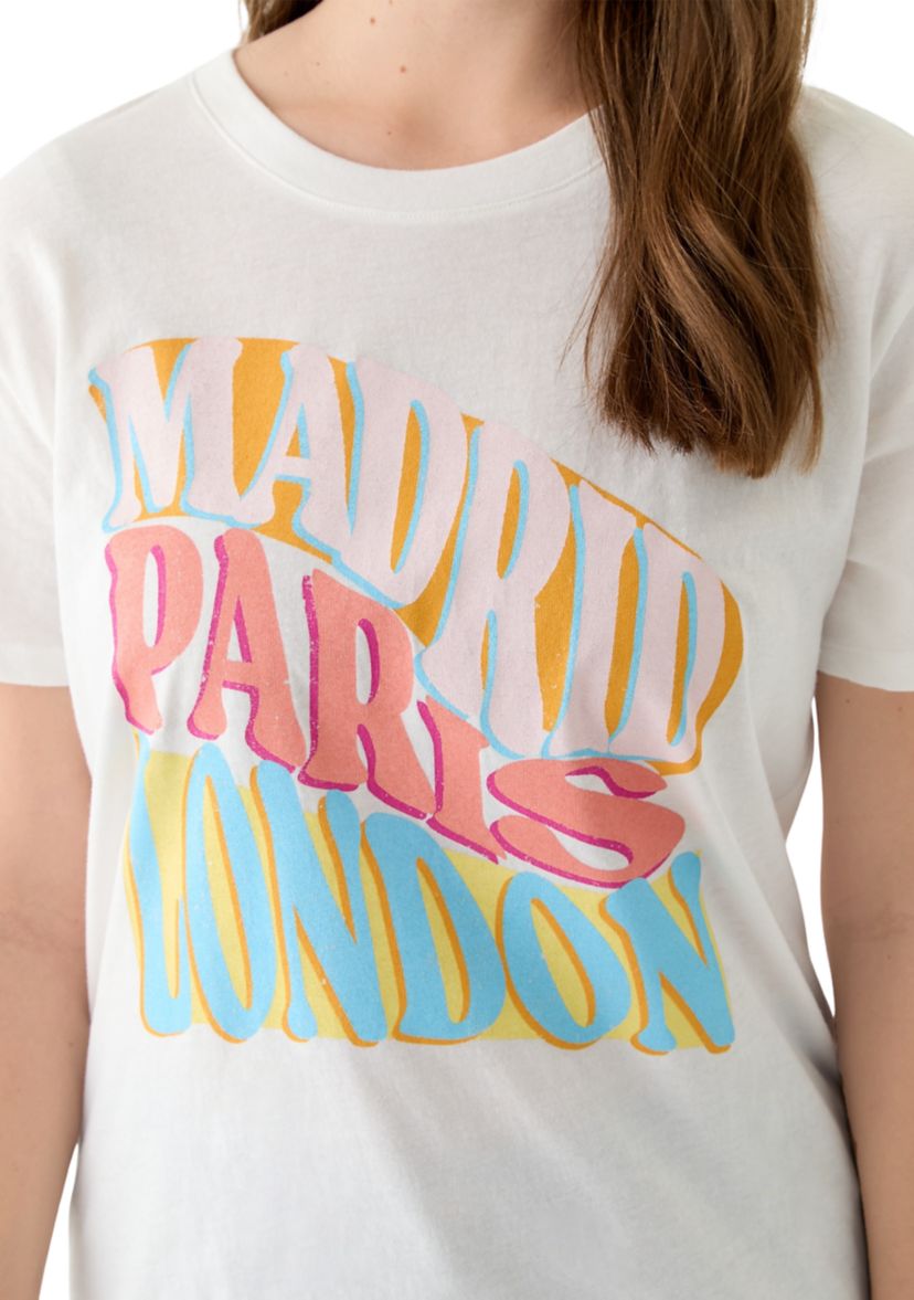 Womens Madrid Paris London Graphic T-Shirt