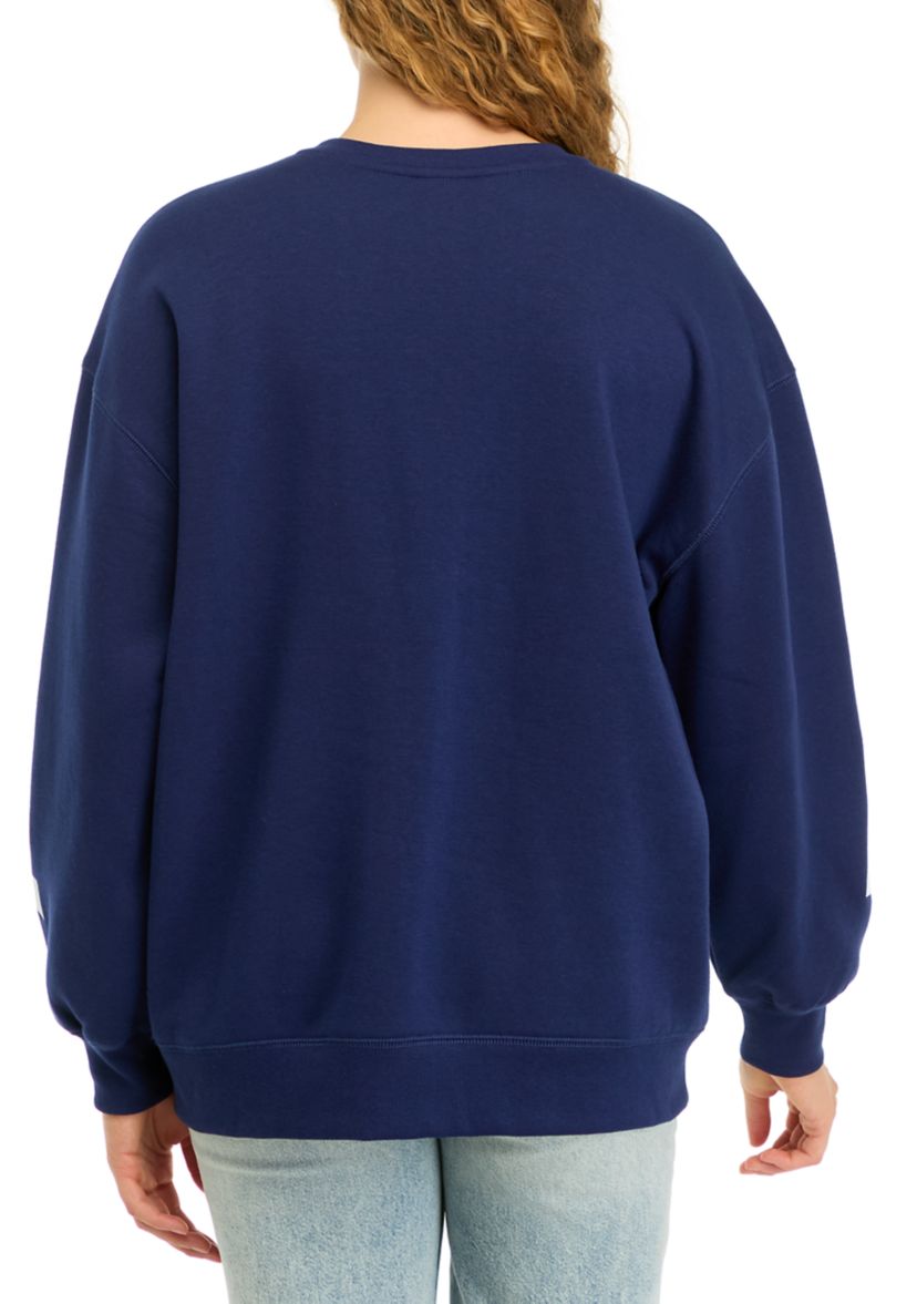 Womens Long Drop Shoulder Sleeve Graphic Pullover