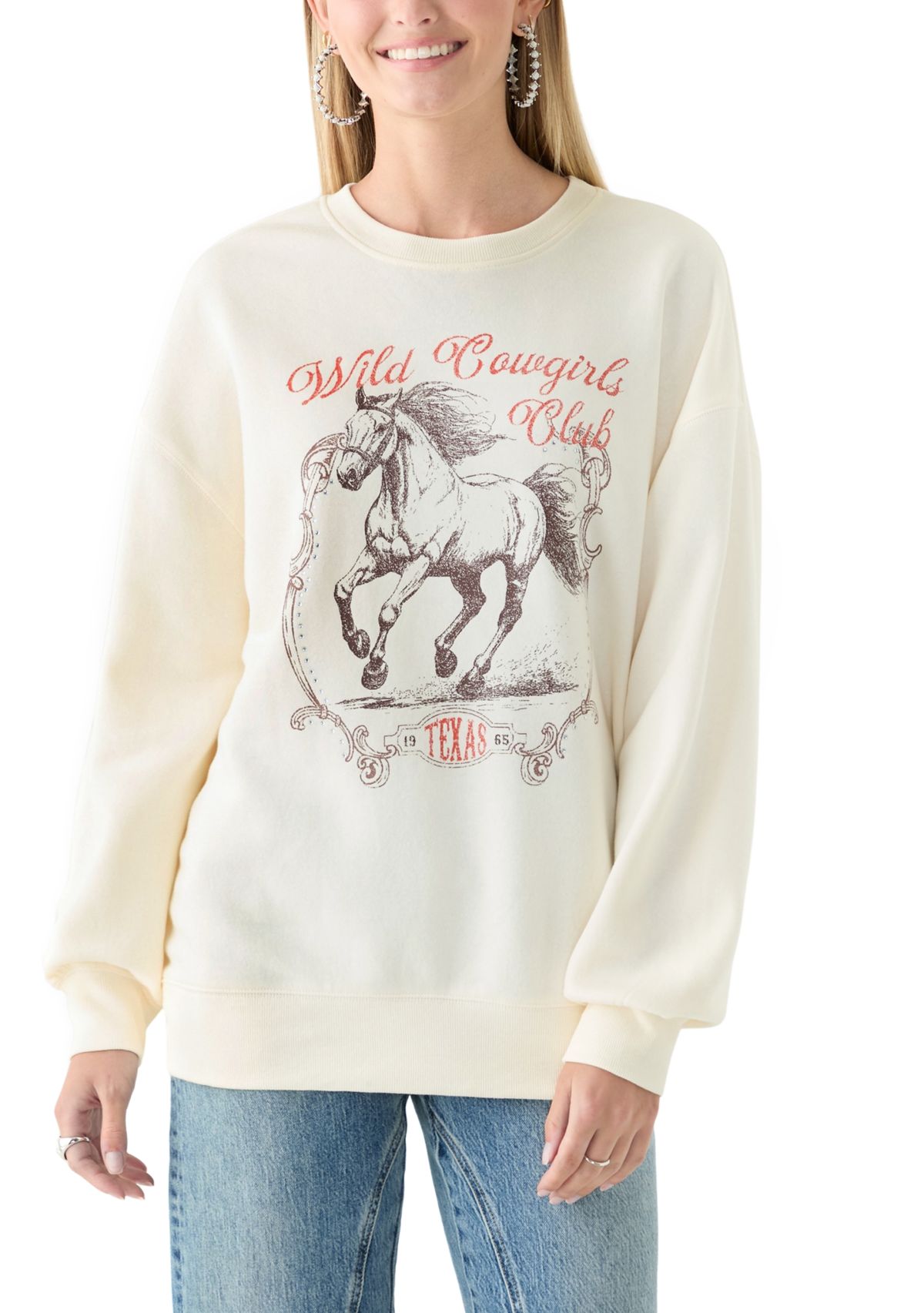 Womens Wild Cowgirl Club Sweatshirt