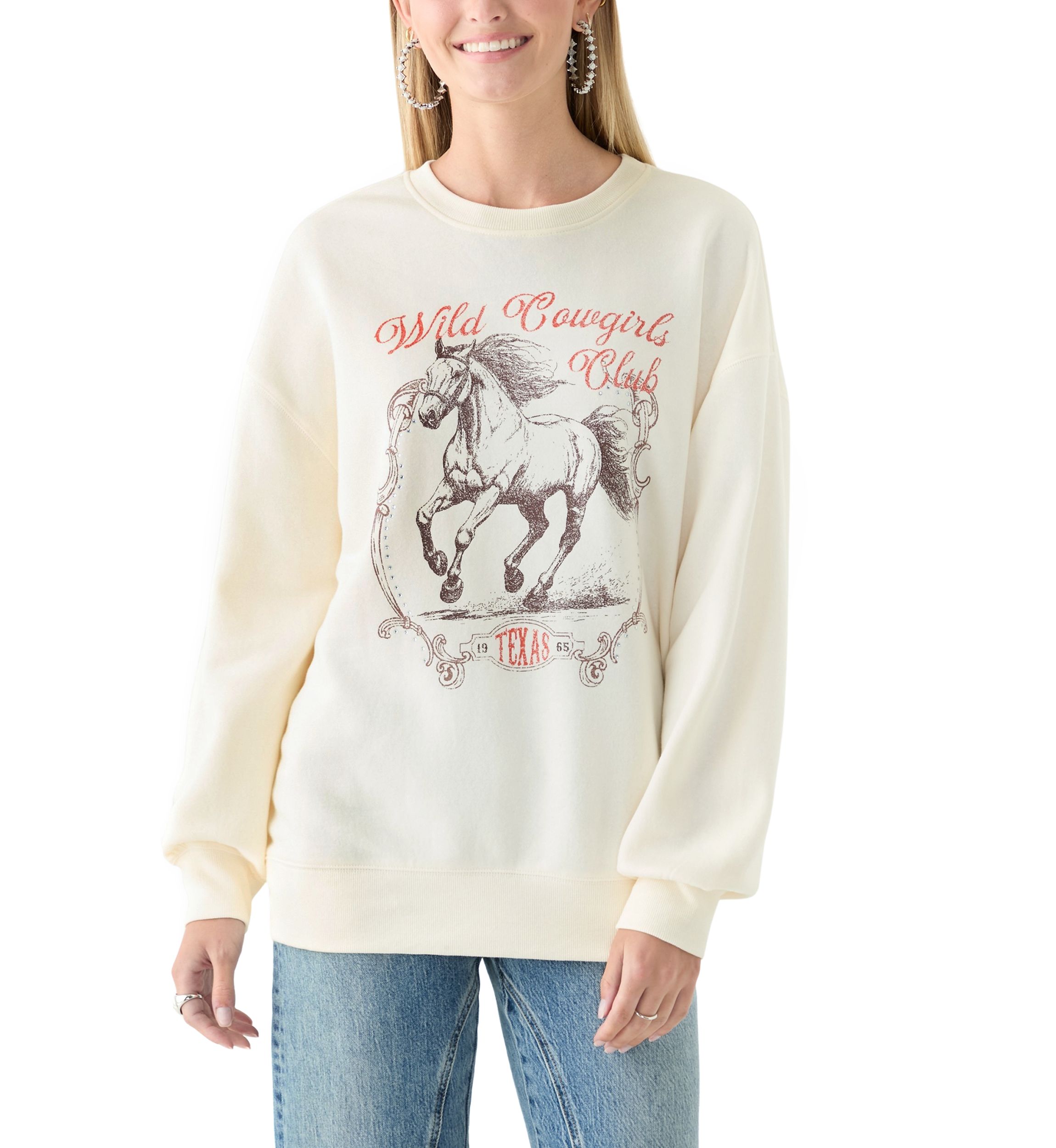 Womens Wild Cowgirl Club Sweatshirt