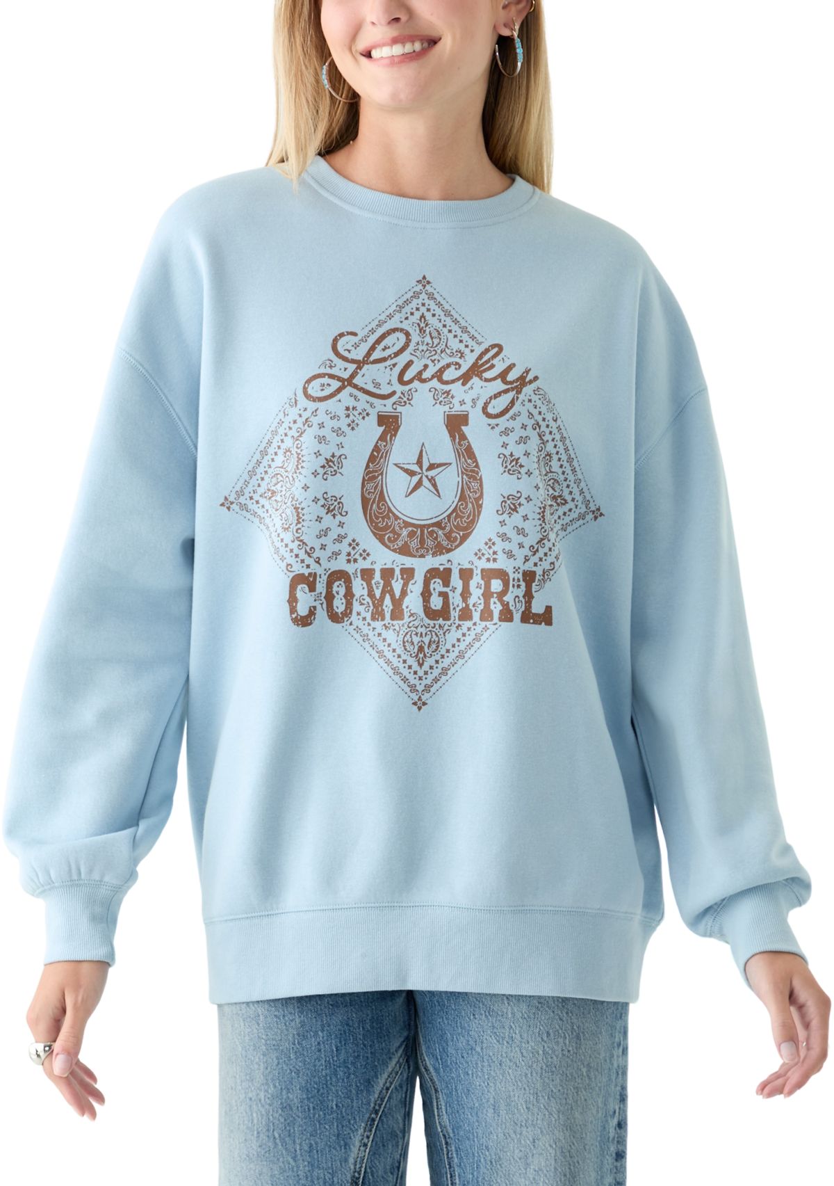 Womens Lucky Cowgirl Graphic T-Shirt