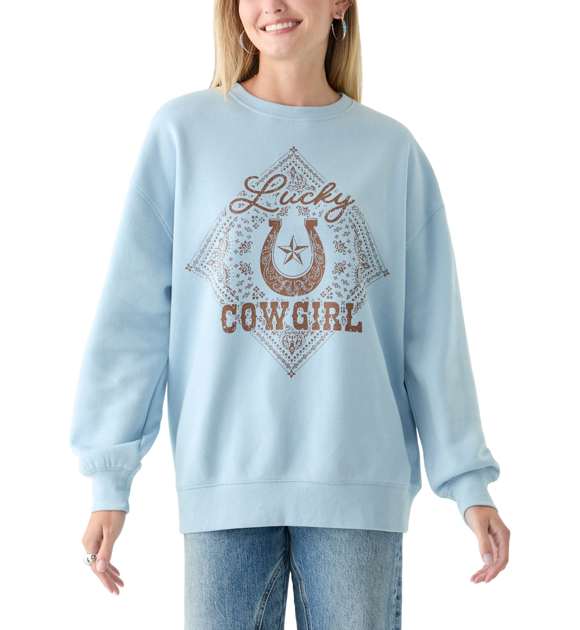 Womens Lucky Cowgirl Graphic T-Shirt