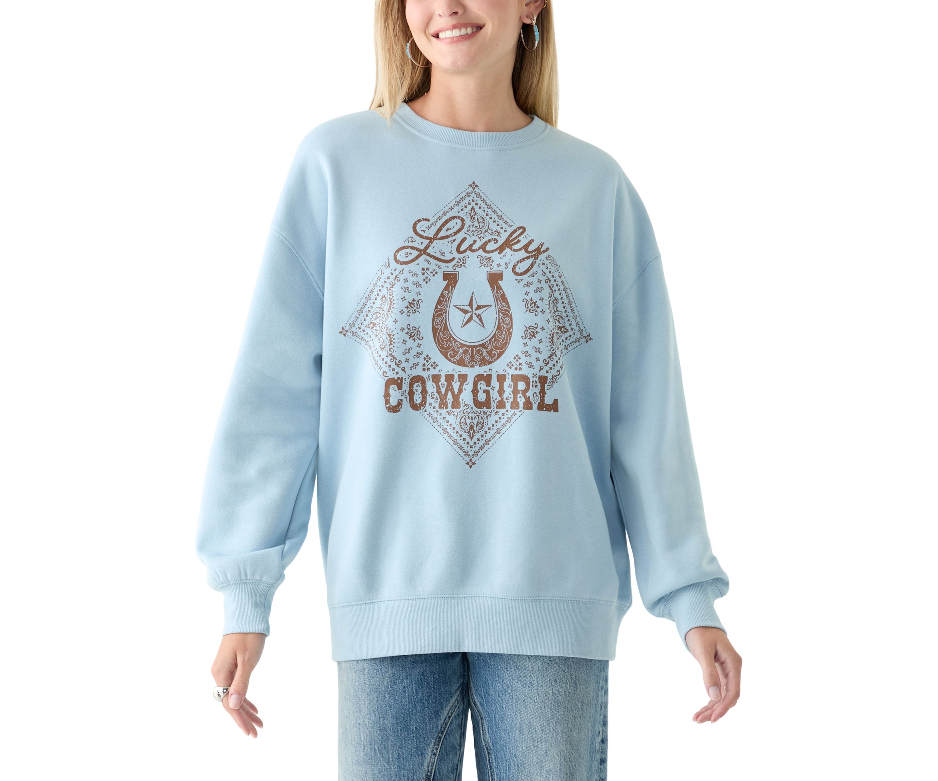 Womens Lucky Cowgirl Graphic T-Shirt