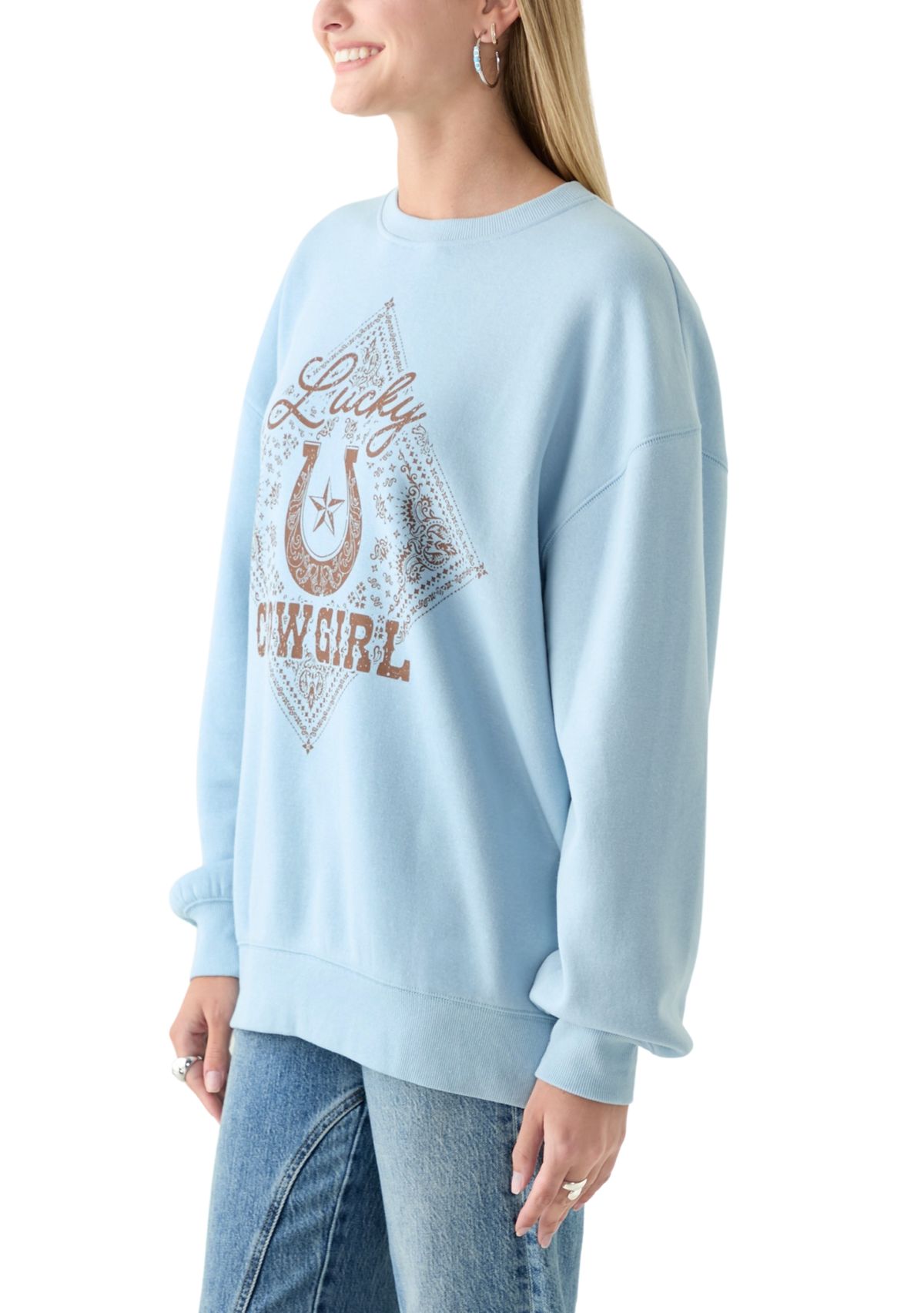 Womens Lucky Cowgirl Graphic T-Shirt