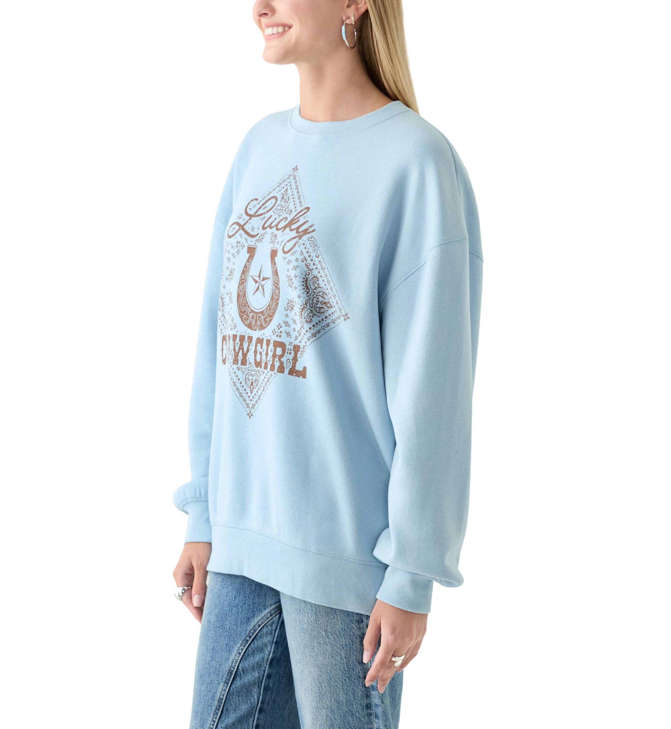 Womens Lucky Cowgirl Graphic T-Shirt