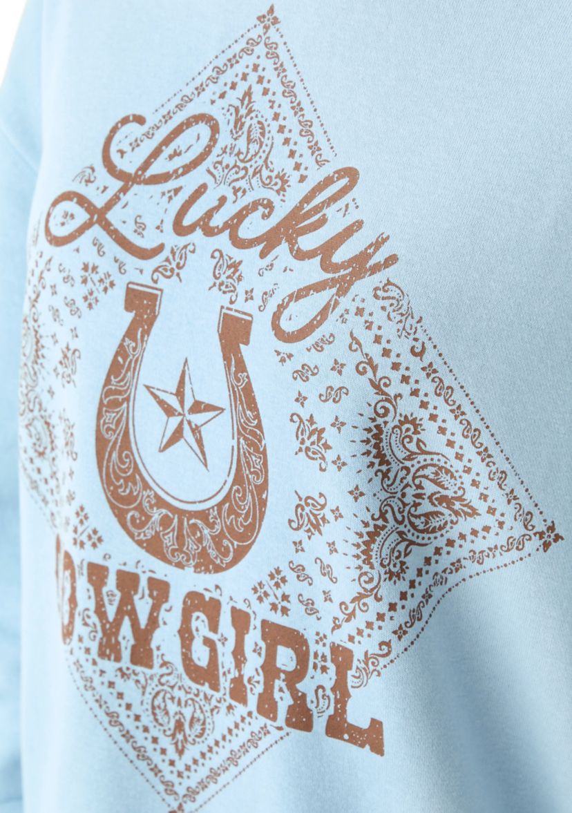 Womens Lucky Cowgirl Graphic T-Shirt