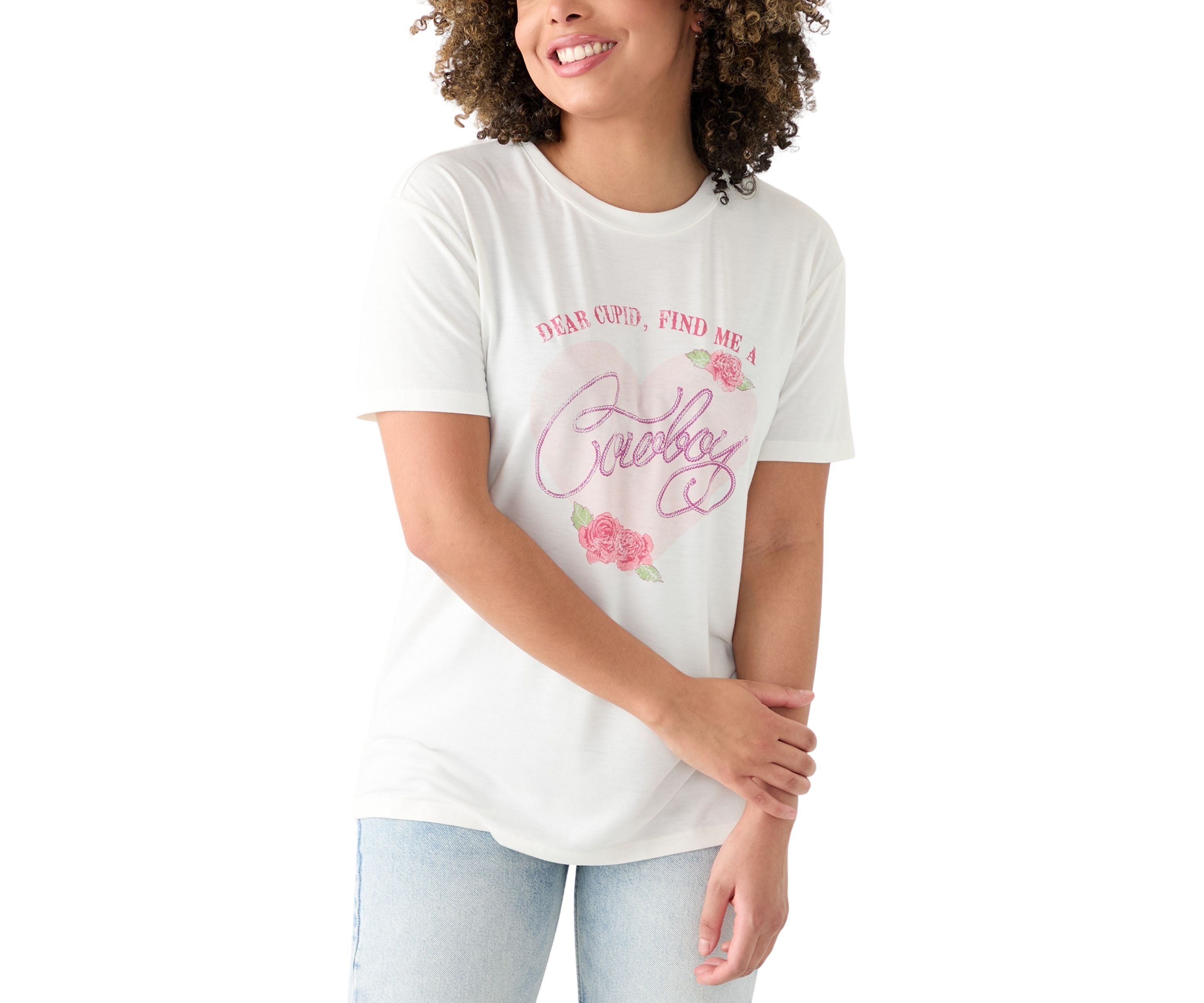 Womens Cupid Cowboy Graphic T-Shirt