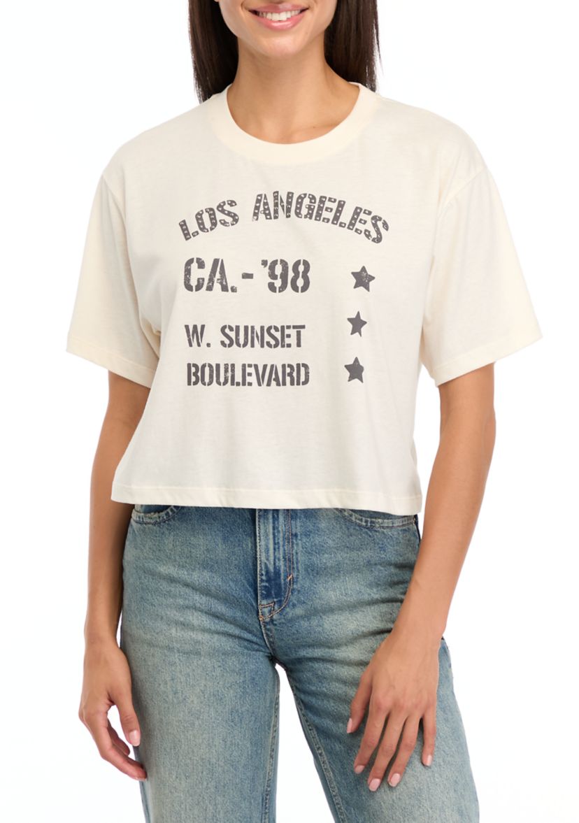 Womens Short Sleeve Boxy Graphic T-Shirt