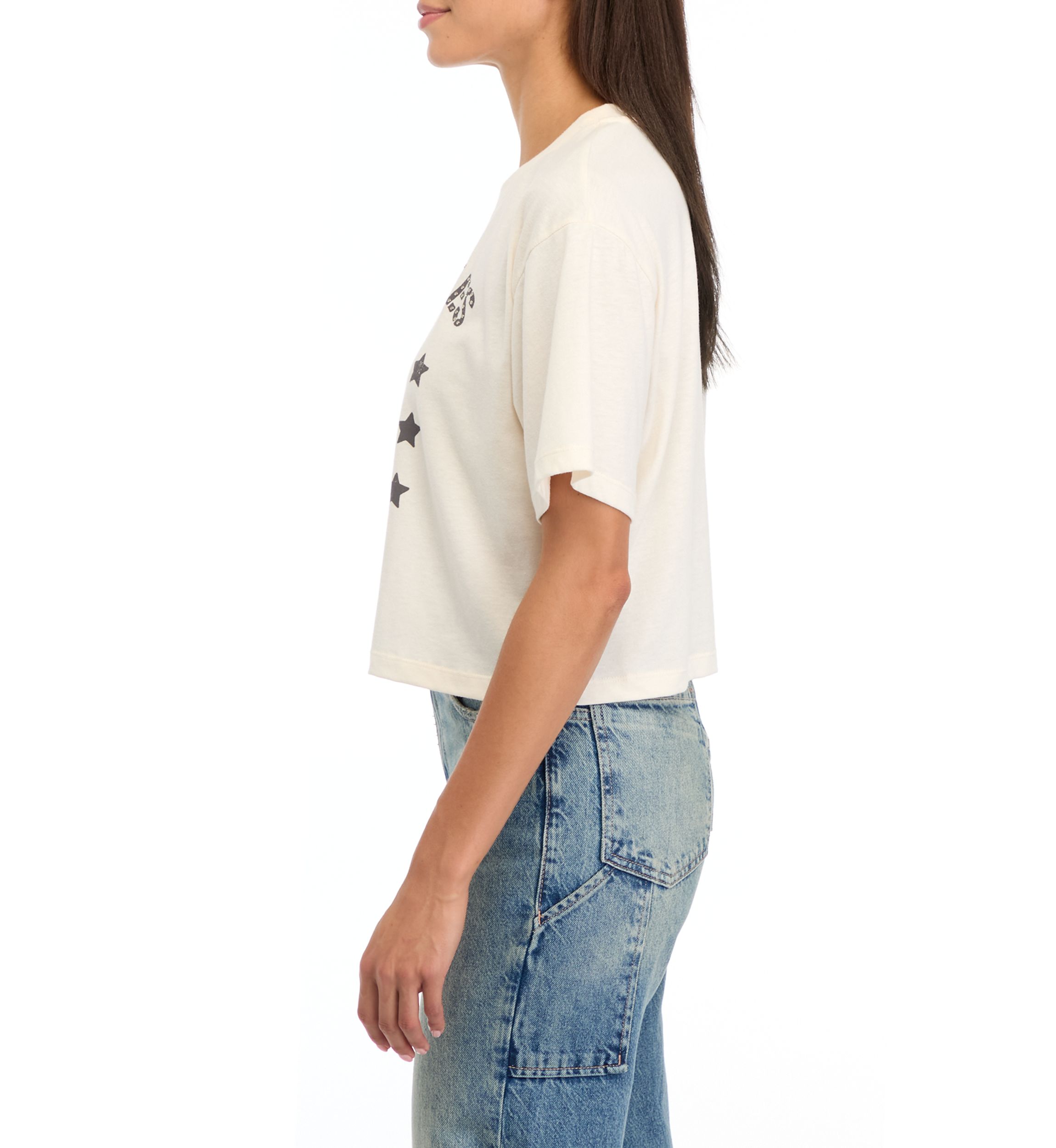 Womens Short Sleeve Boxy Graphic T-Shirt