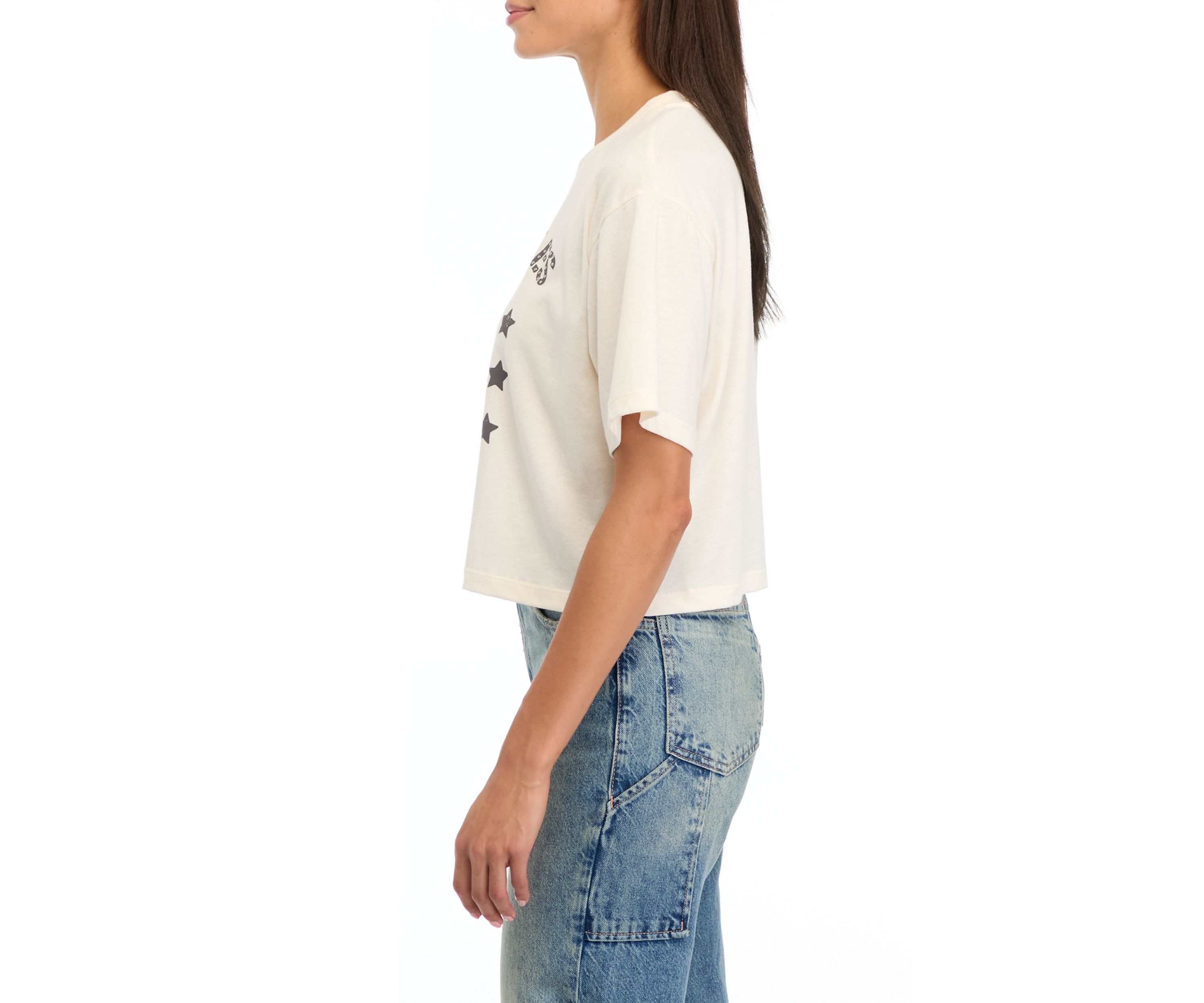 Womens Short Sleeve Boxy Graphic T-Shirt