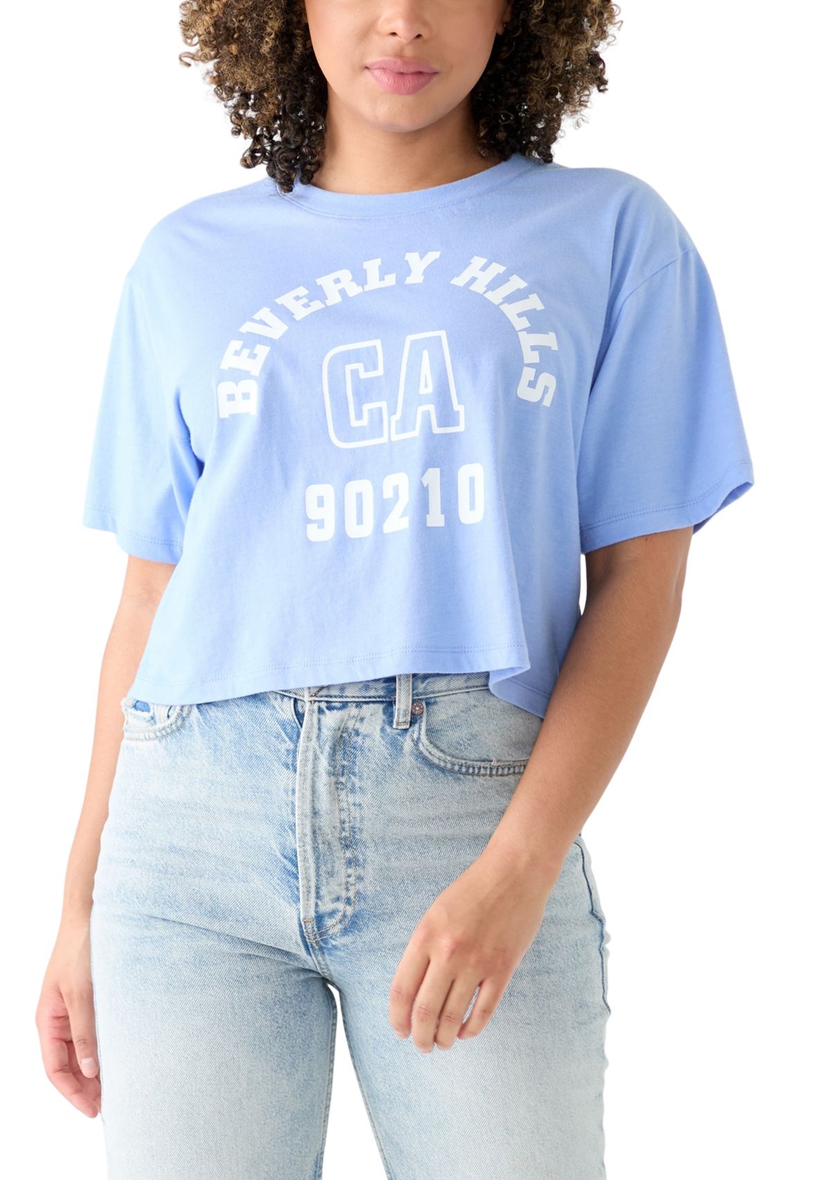 Womens Boxy Relaxed Beverly Hills Graphic T-Shirt