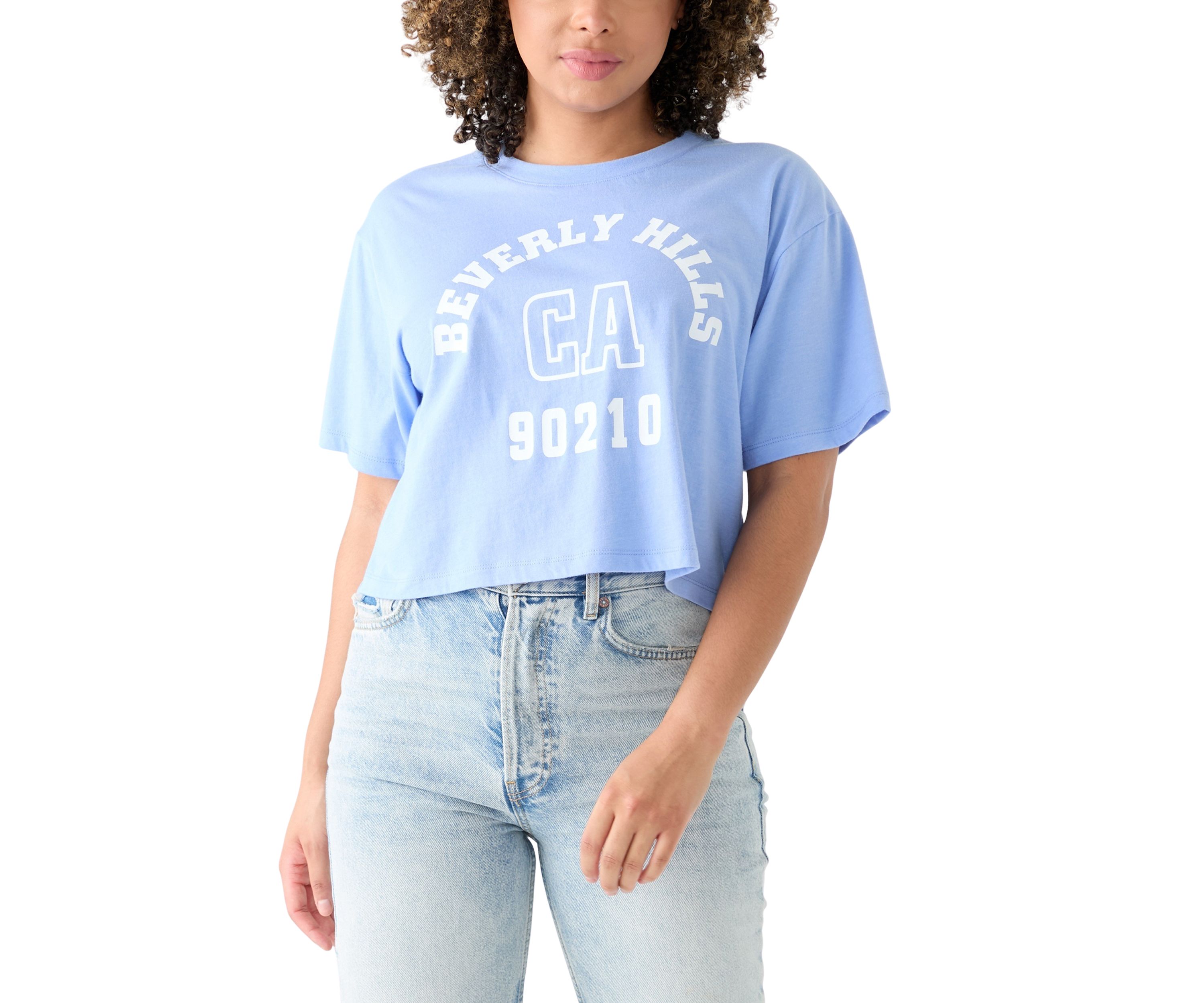 Womens Boxy Relaxed Beverly Hills Graphic T-Shirt