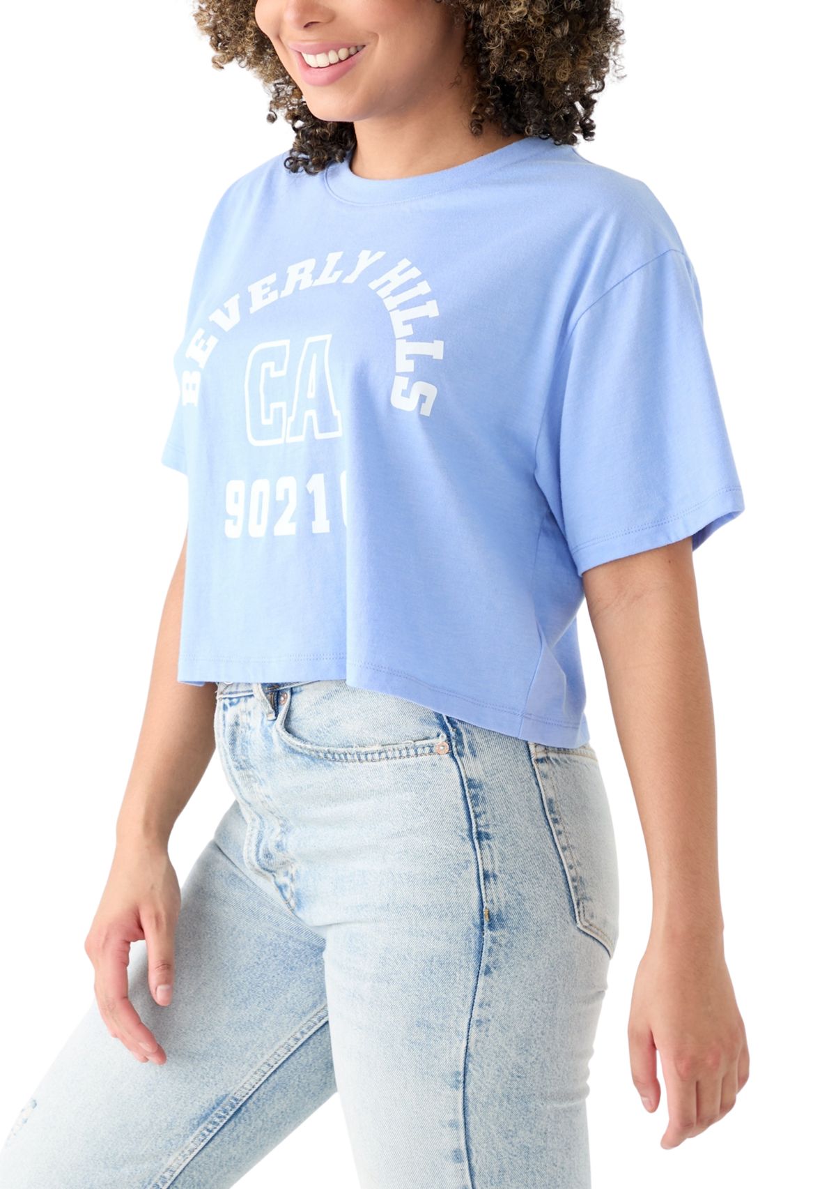 Womens Boxy Relaxed Beverly Hills Graphic T-Shirt