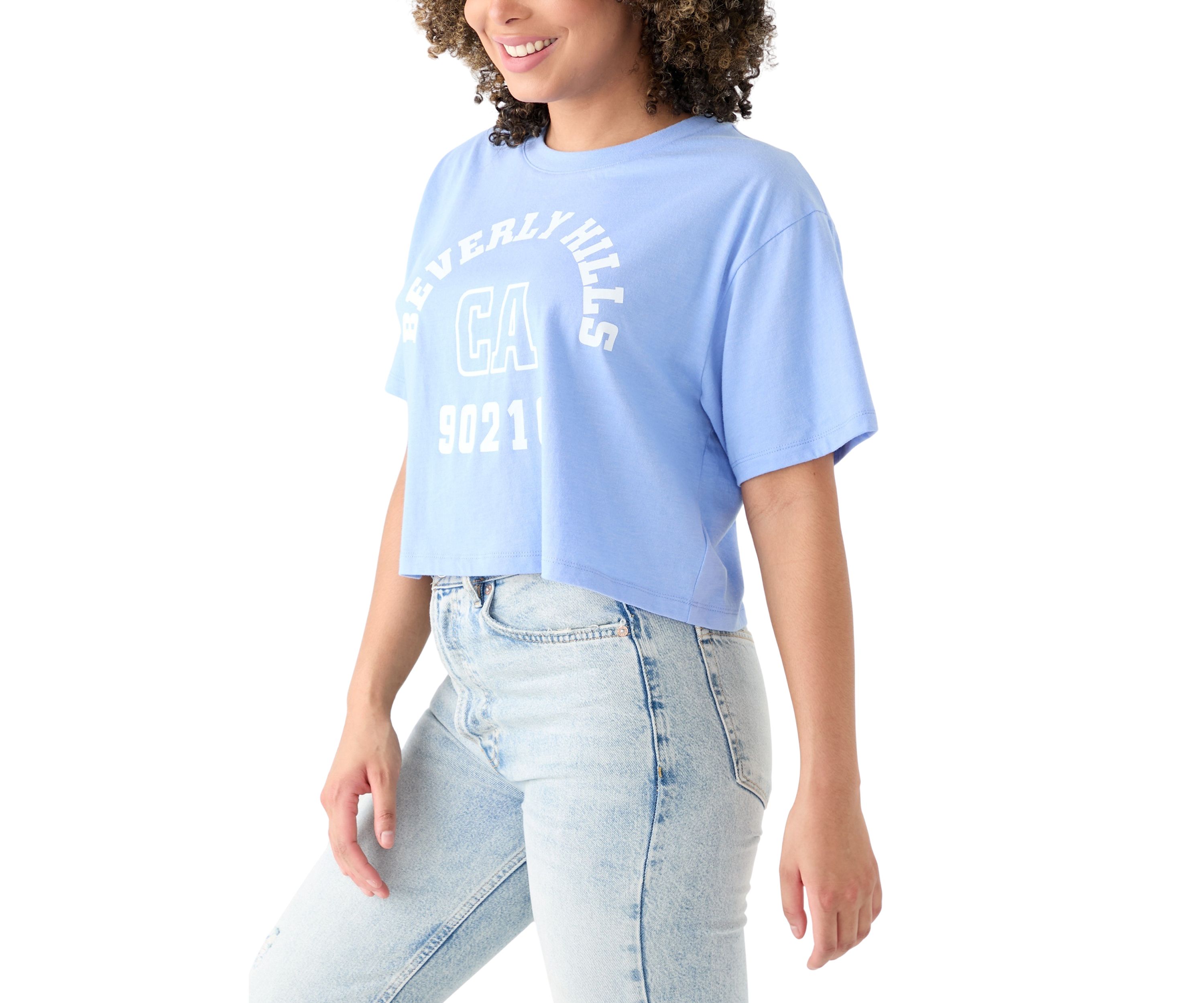 Womens Boxy Relaxed Beverly Hills Graphic T-Shirt
