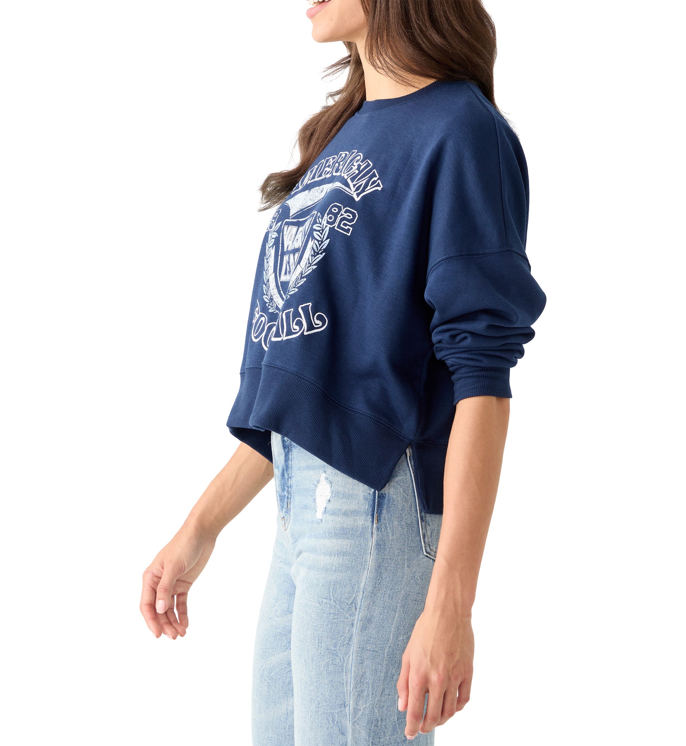 Womens Crew Neck Graphic Sweatshirt