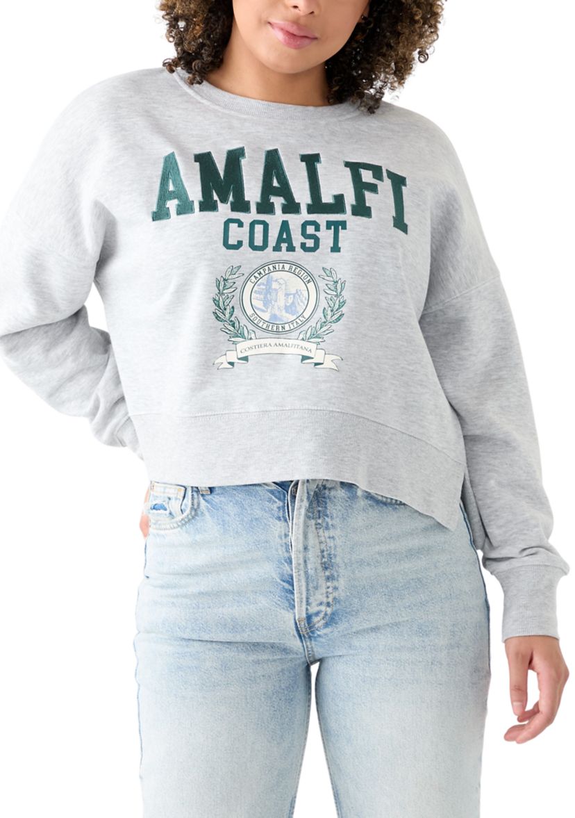 Womens Relaxed Fit Long Sleeve Amalfi Coast Graphic Sweatshirt