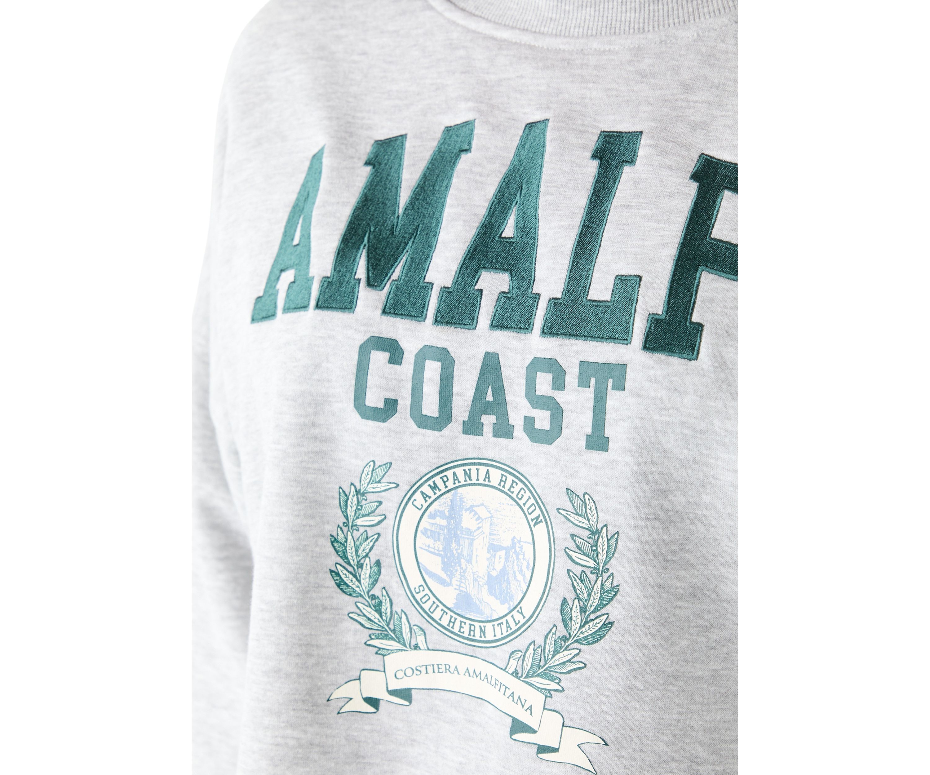 Womens Relaxed Fit Long Sleeve Amalfi Coast Graphic Sweatshirt