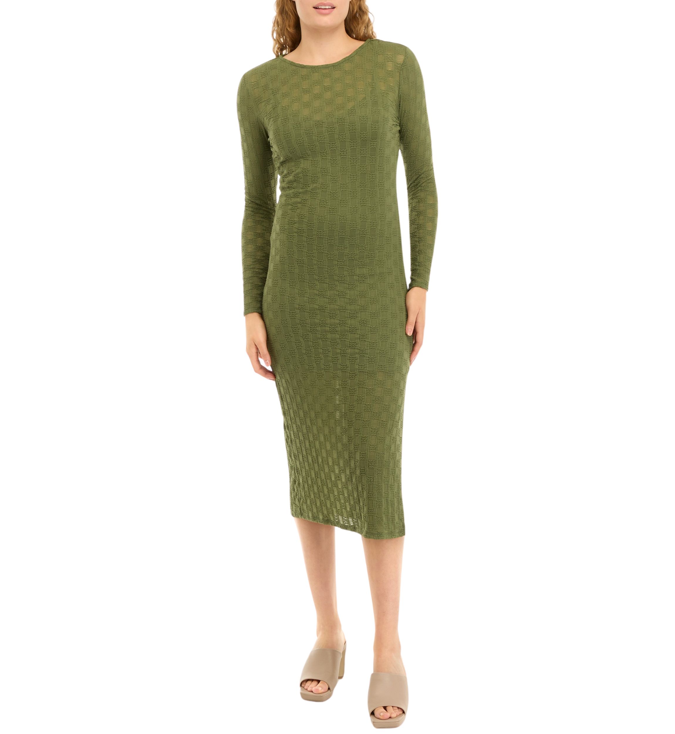 Womens Long Sleeve Mock Neck Lace Dress