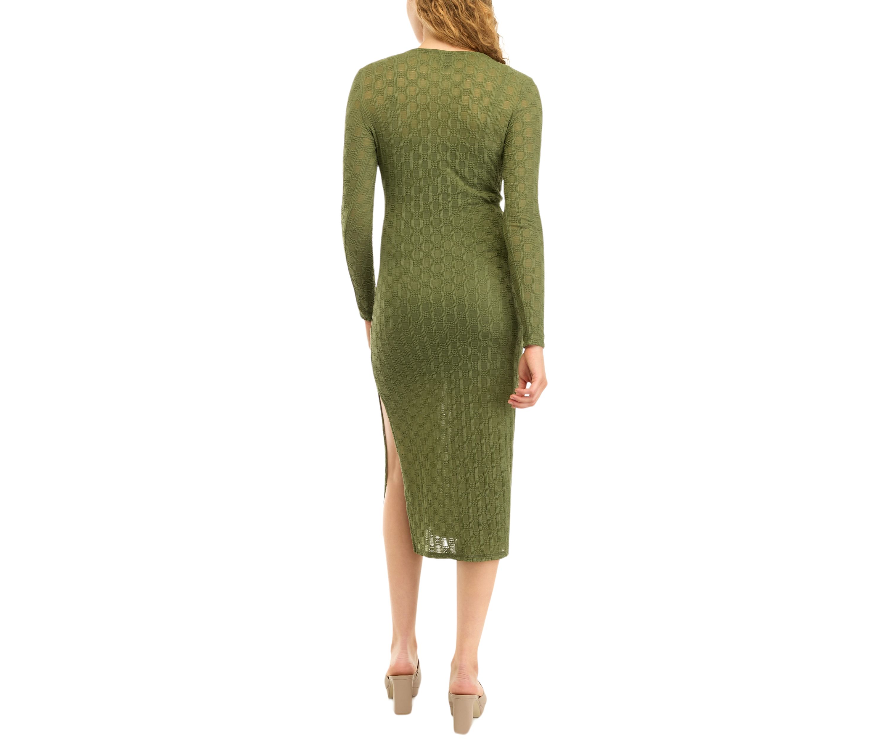 Womens Long Sleeve Mock Neck Lace Dress