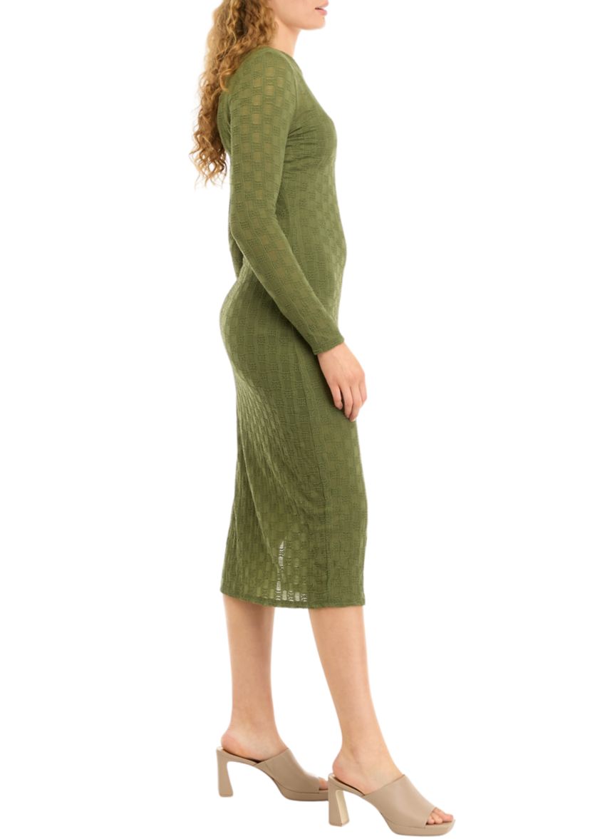 Womens Long Sleeve Mock Neck Lace Dress