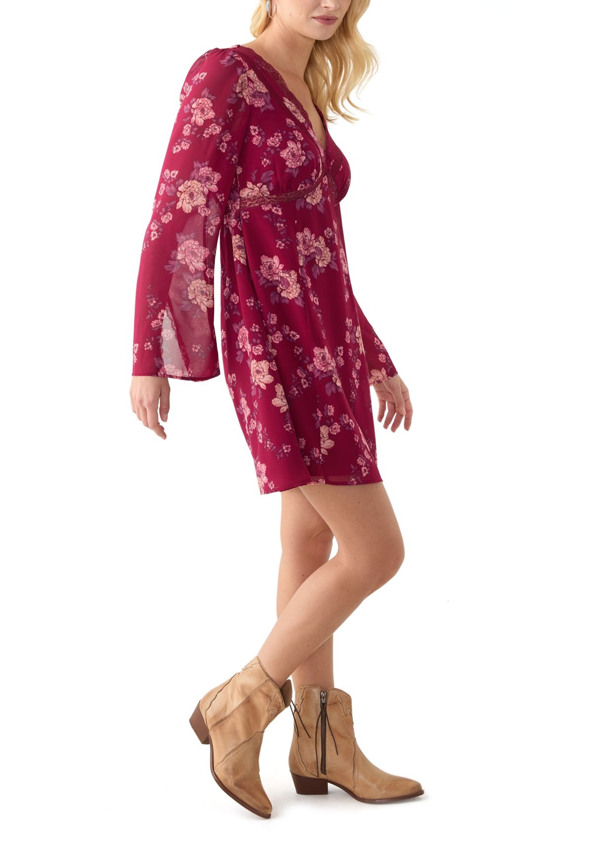 Sweetheart Midi Dress with Lace Trim 