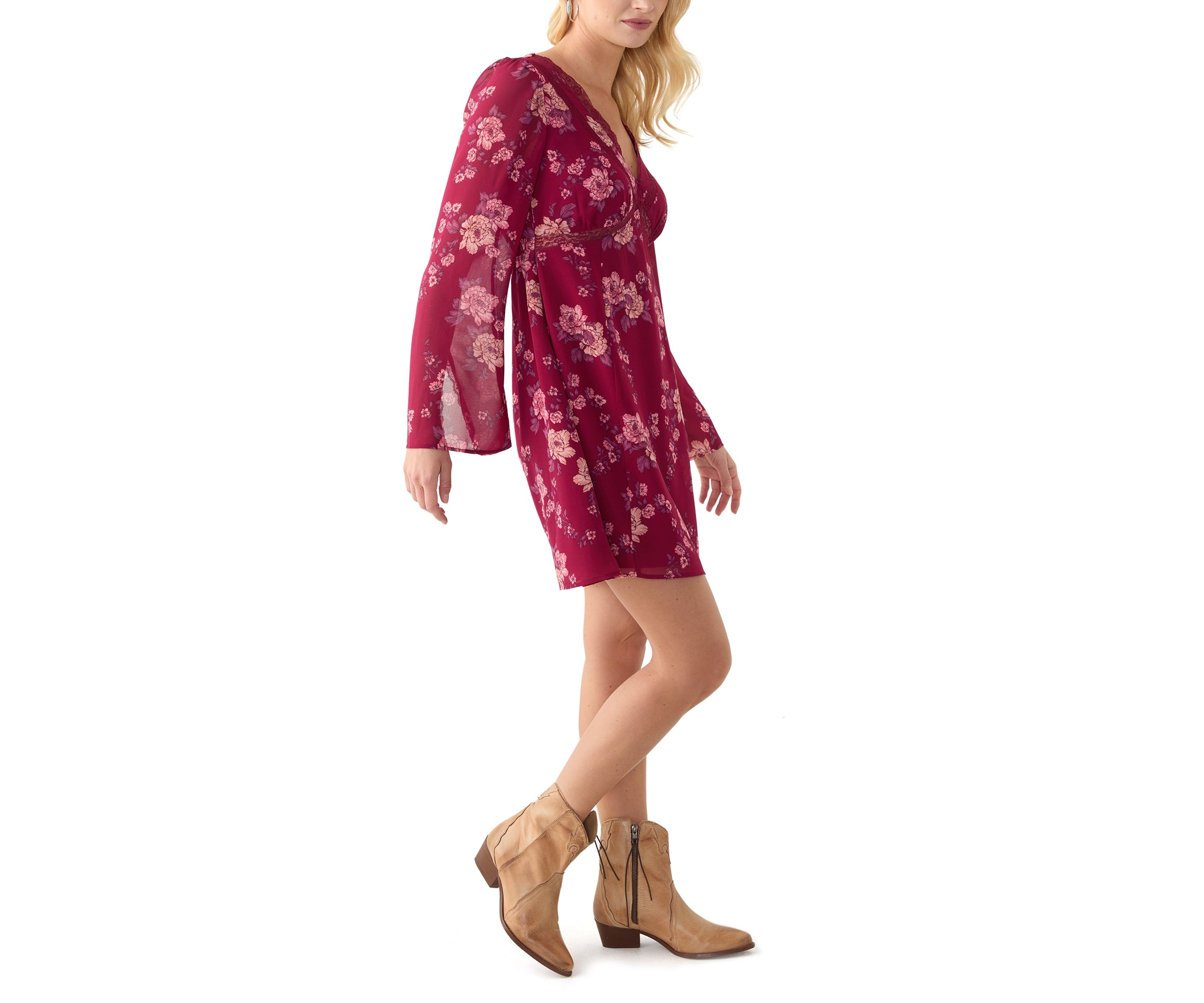 Sweetheart Midi Dress with Lace Trim 