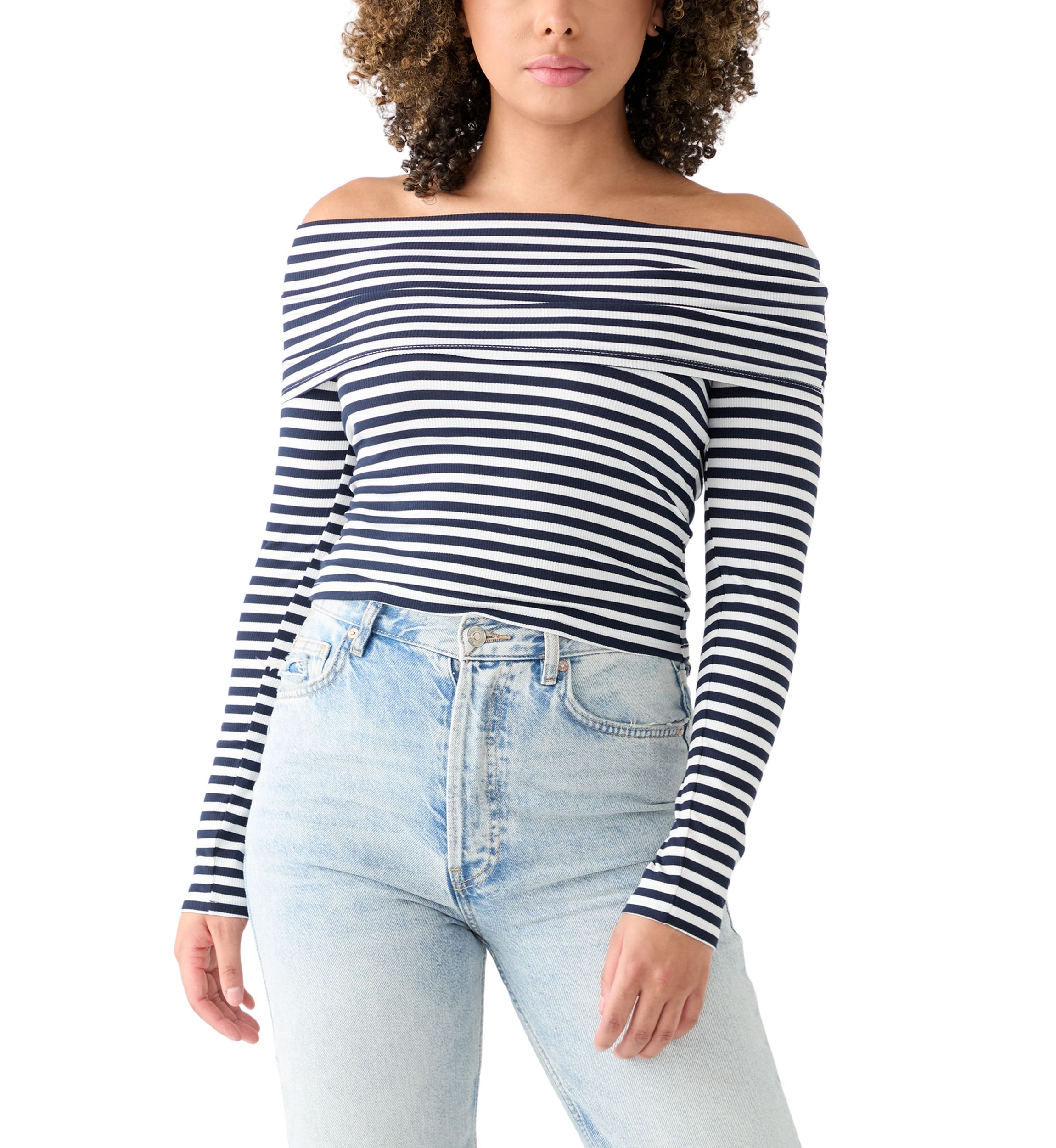 Womens Folded Off the Shoulder Top