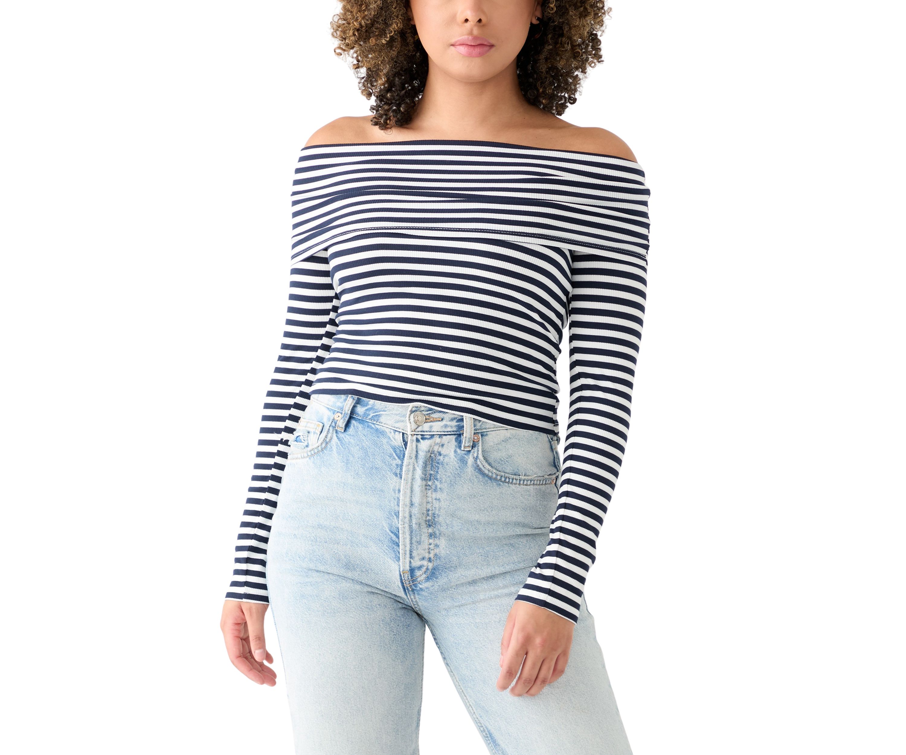 Womens Folded Off the Shoulder Top
