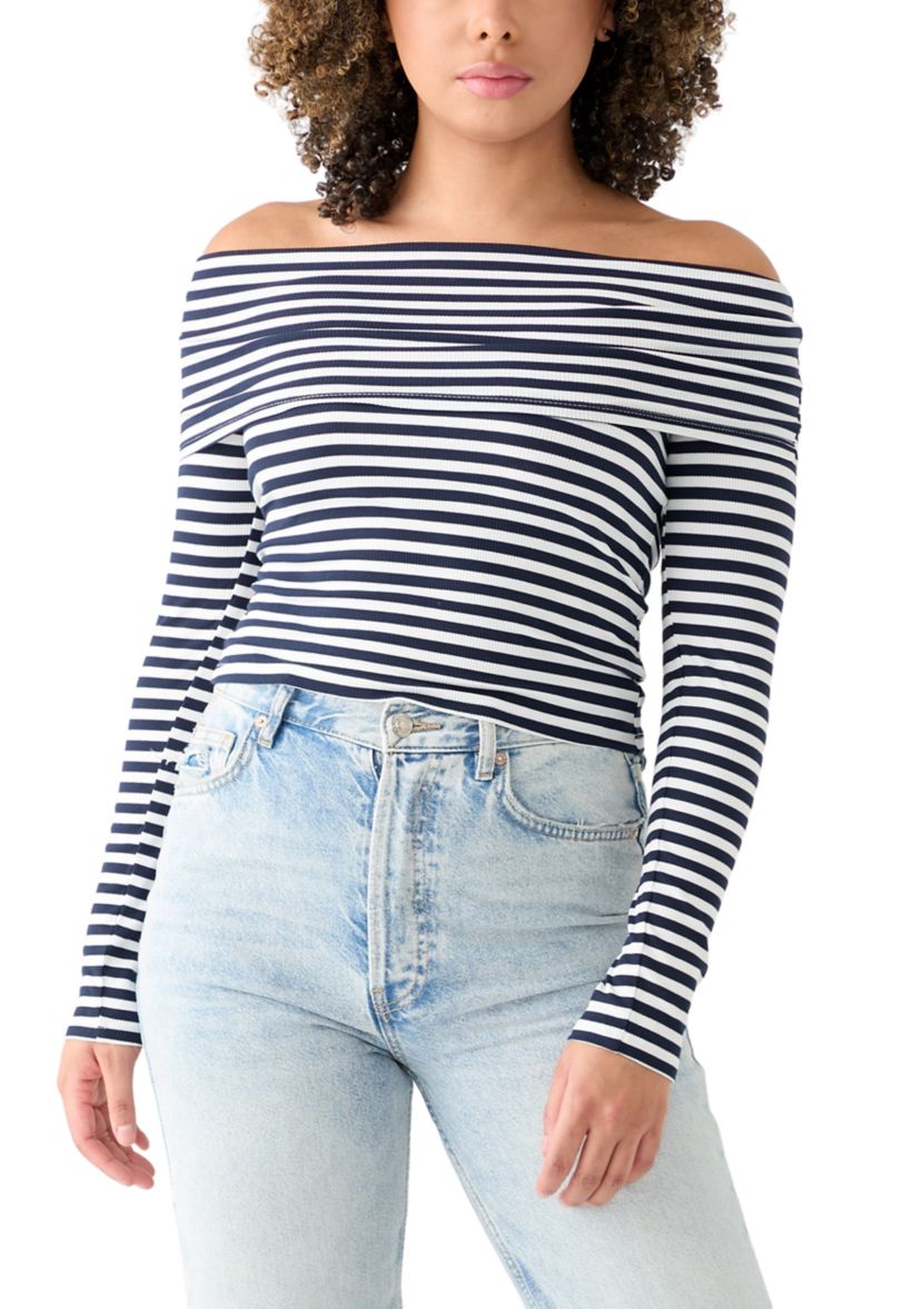Womens Folded Off the Shoulder Top