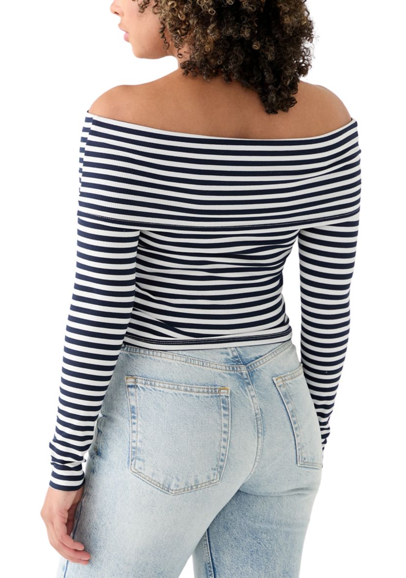 Womens Folded Off the Shoulder Top