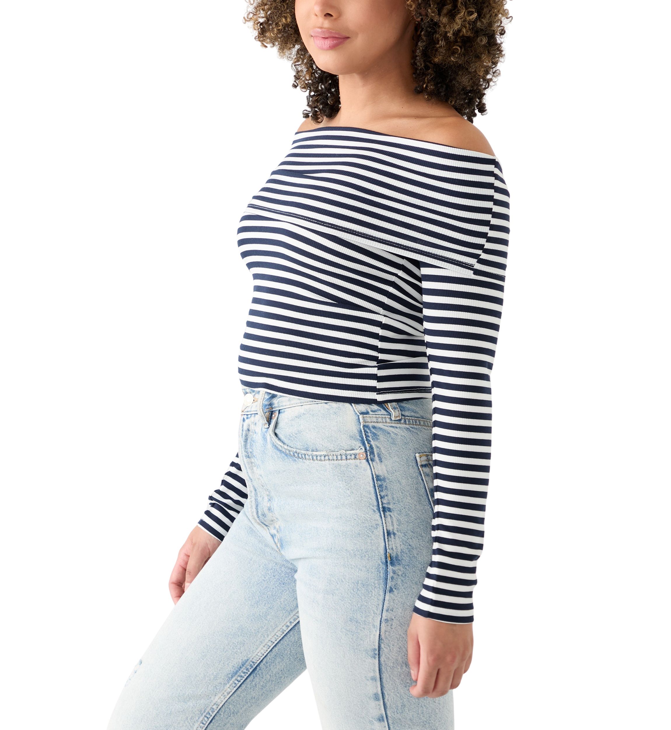 Womens Folded Off the Shoulder Top