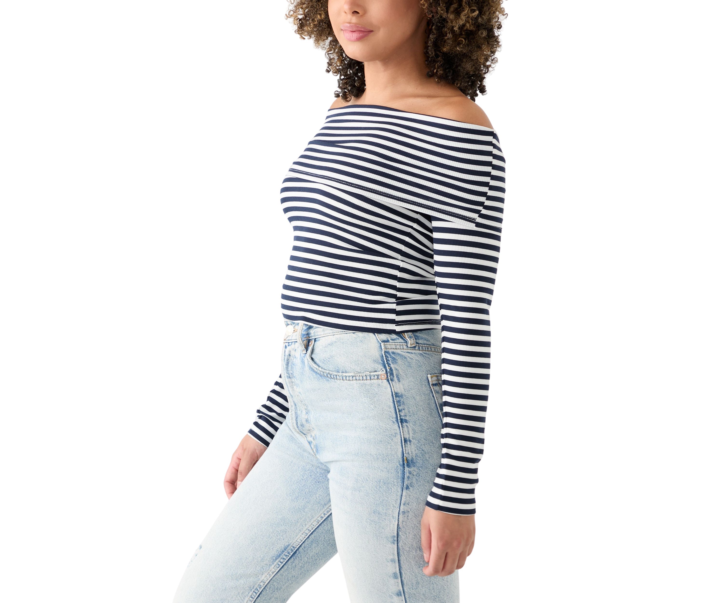 Womens Folded Off the Shoulder Top