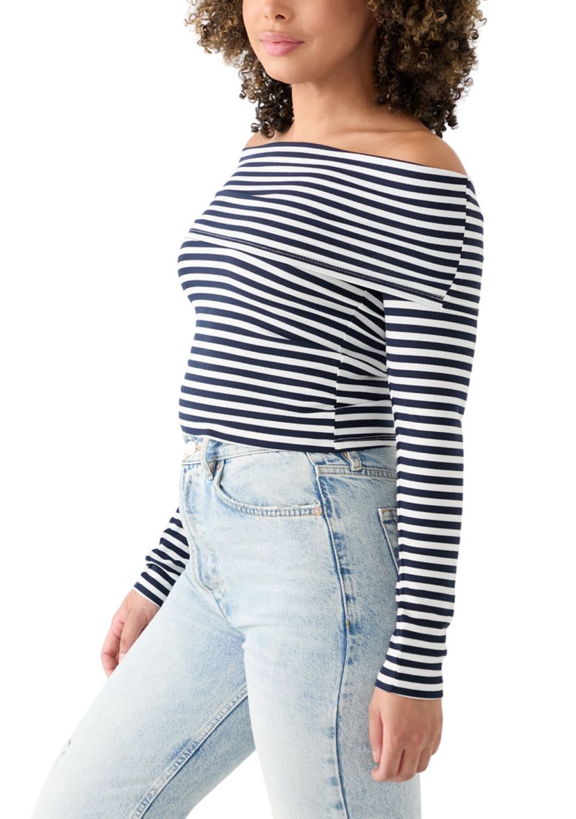 Womens Folded Off the Shoulder Top