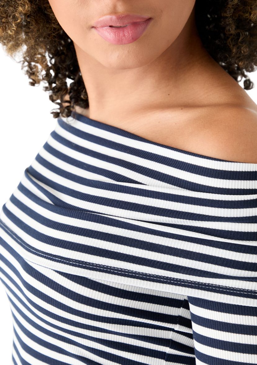 Womens Folded Off the Shoulder Top