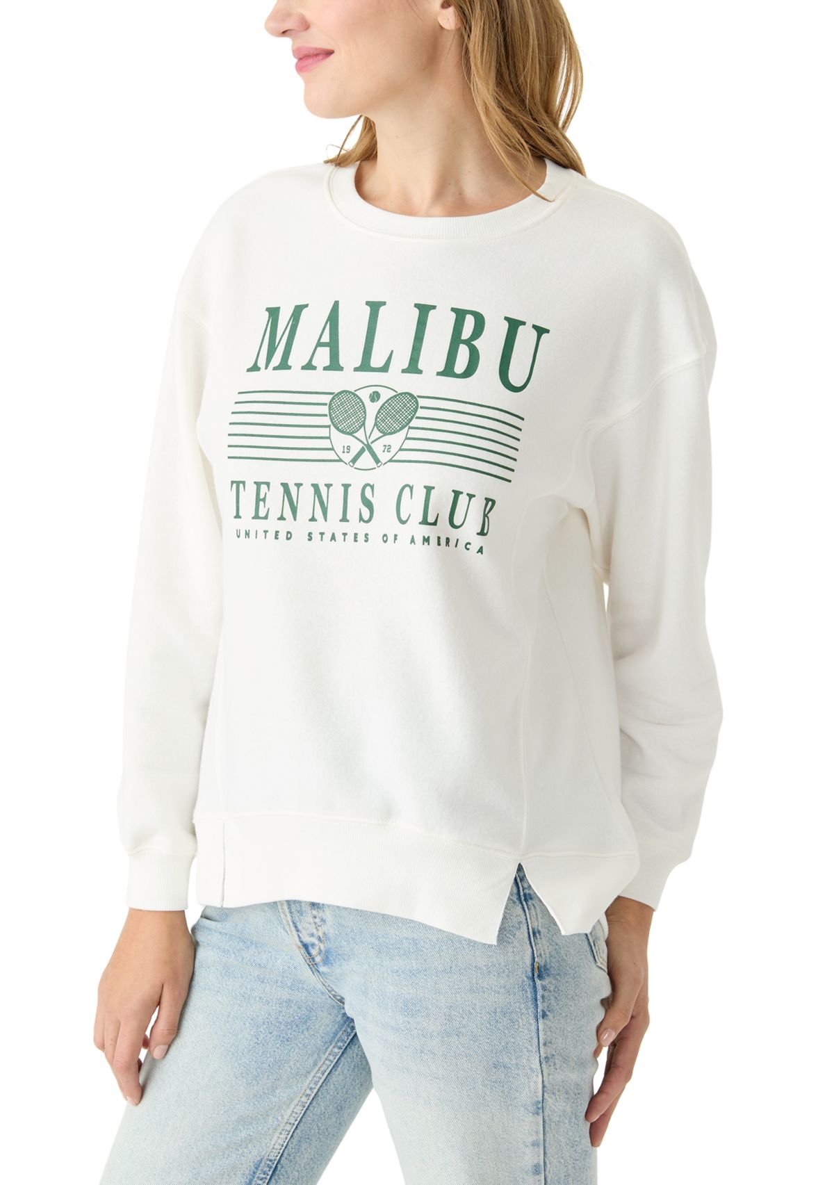Womens Malibu Graphic Sweatshirt with Slits