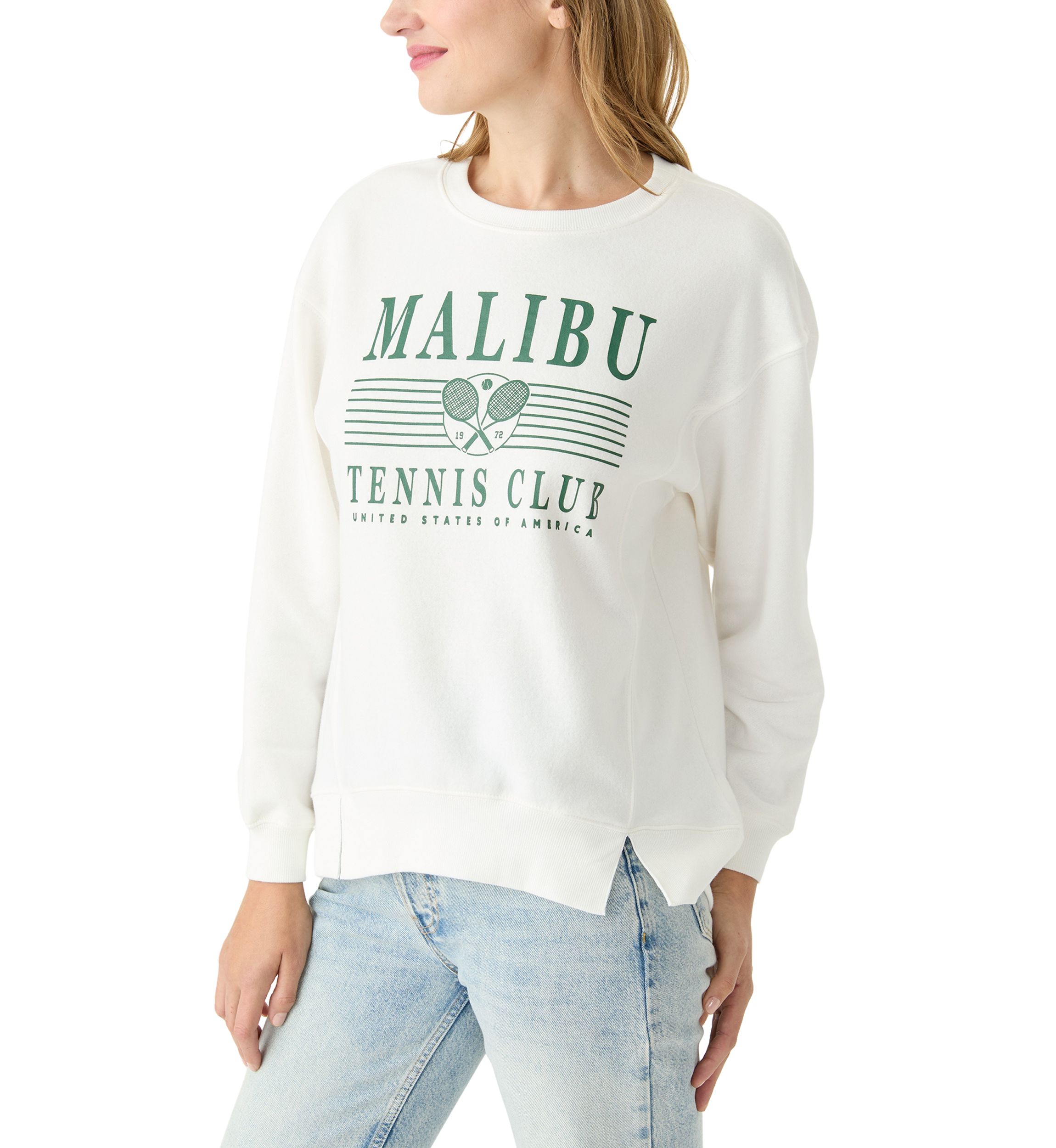 Womens Malibu Graphic Sweatshirt with Slits