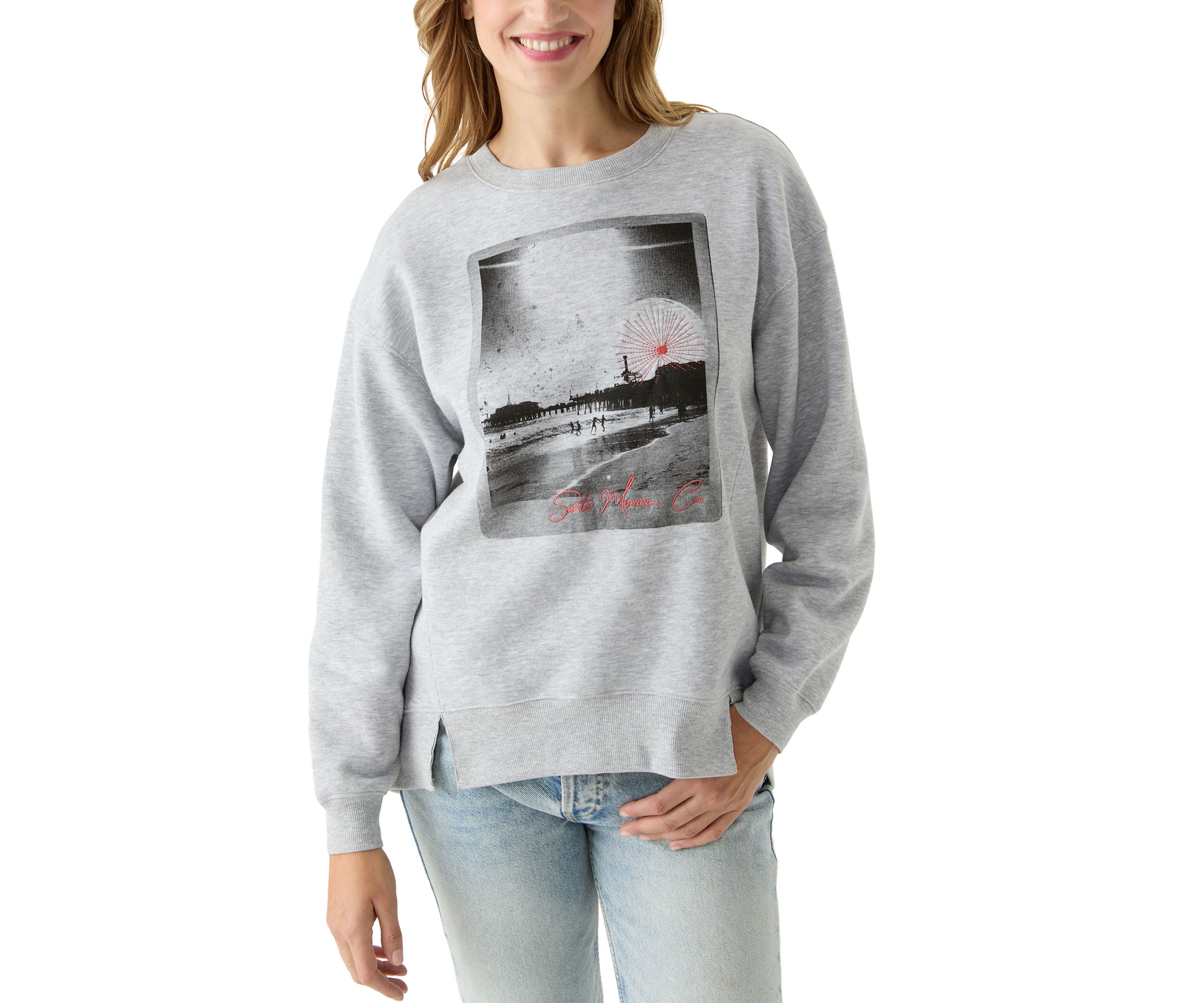 Womens Santa Monica Graphic Sweatshirt with Slits