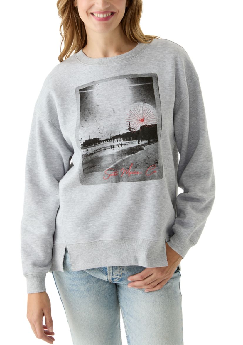 Womens Santa Monica Graphic Sweatshirt with Slits