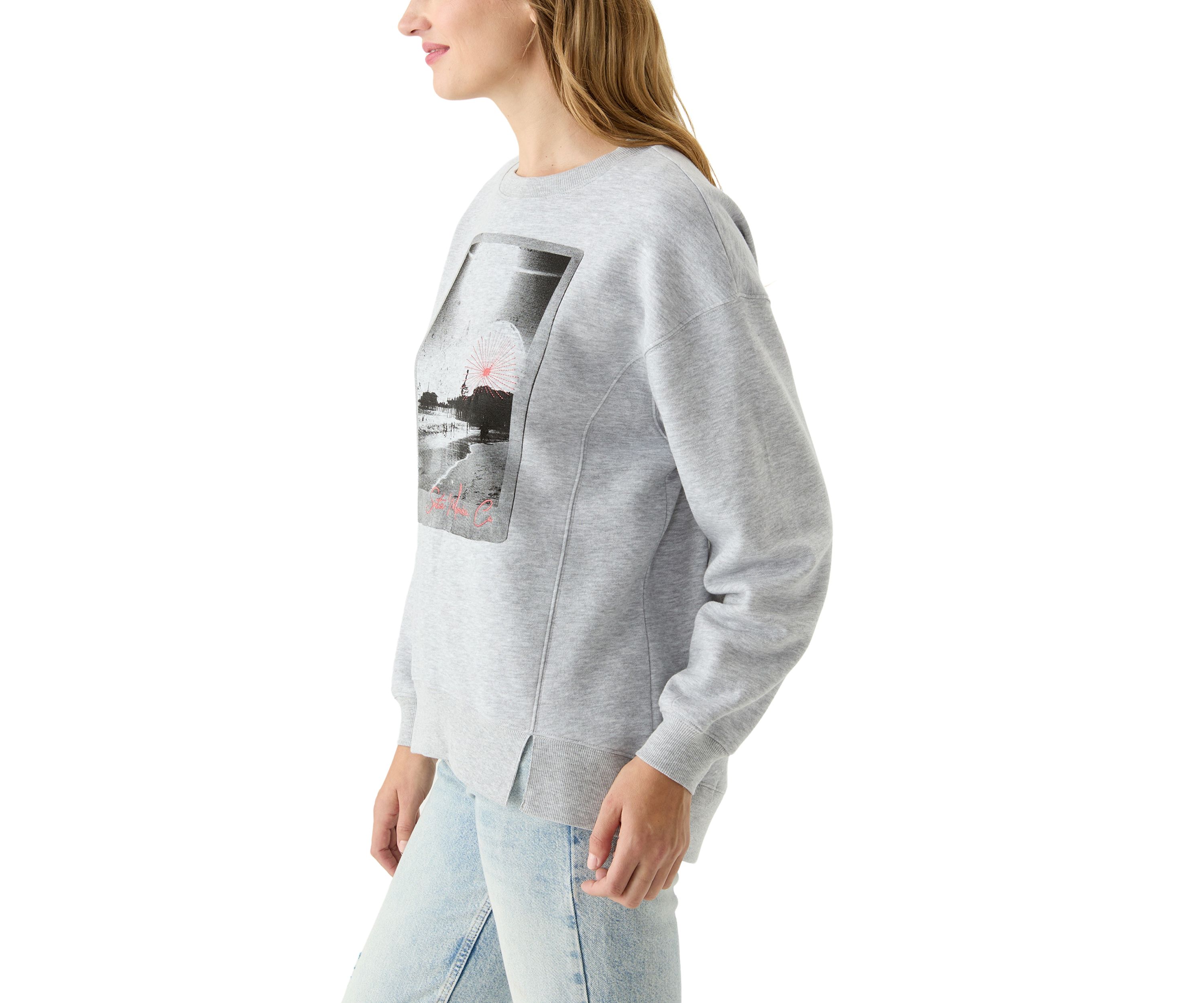 Womens Santa Monica Graphic Sweatshirt with Slits