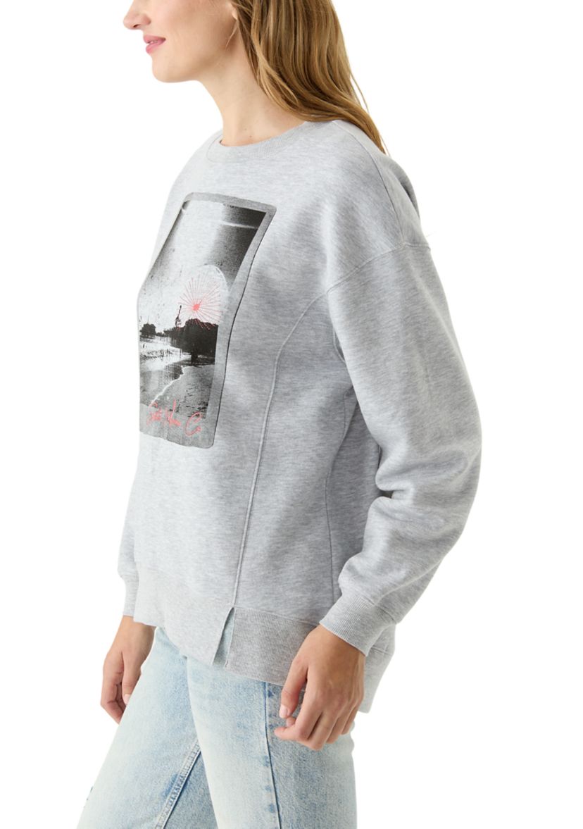 Womens Santa Monica Graphic Sweatshirt with Slits