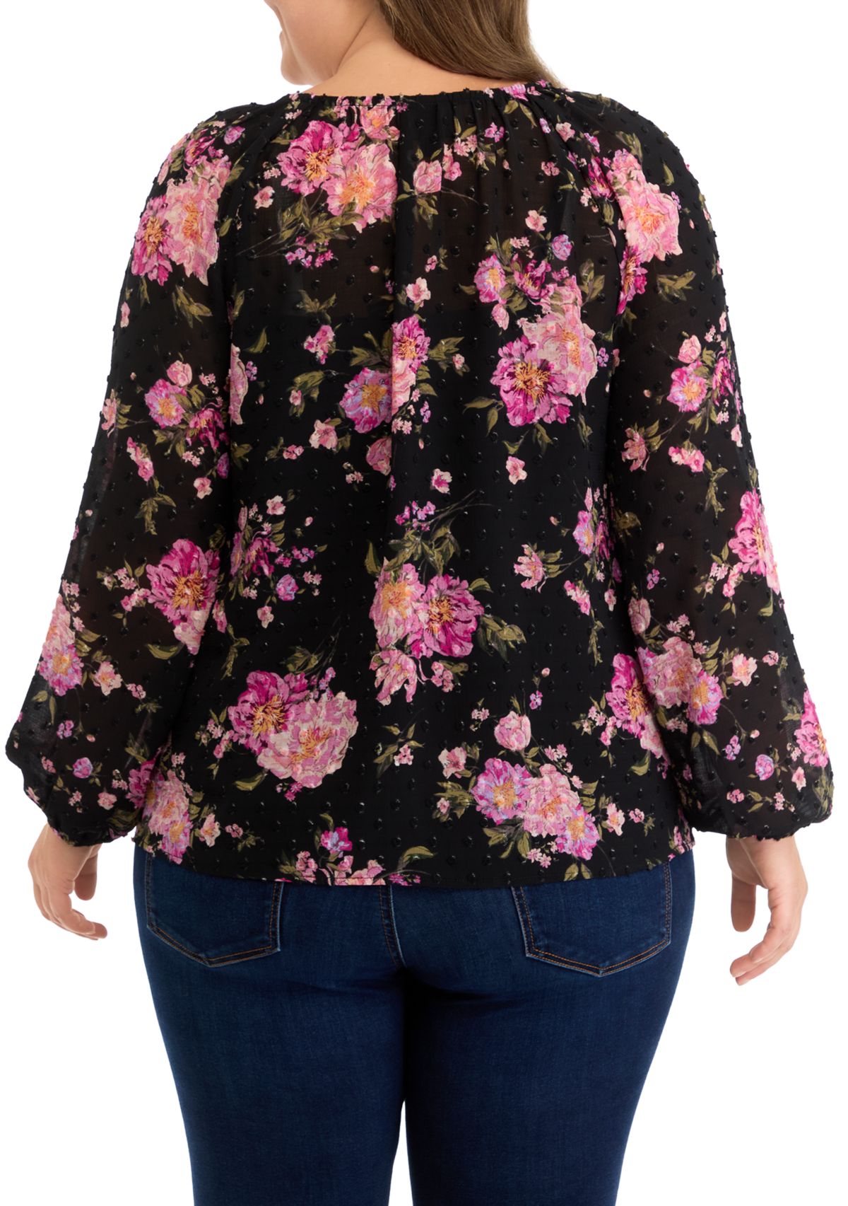 Plus Size Trim Detail Blouse