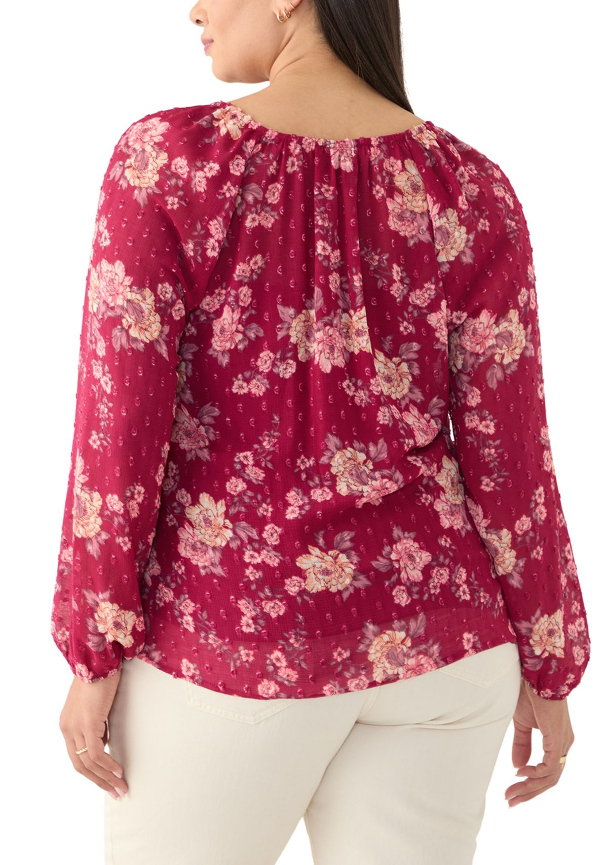 Plus Size Trim Detail Blouse