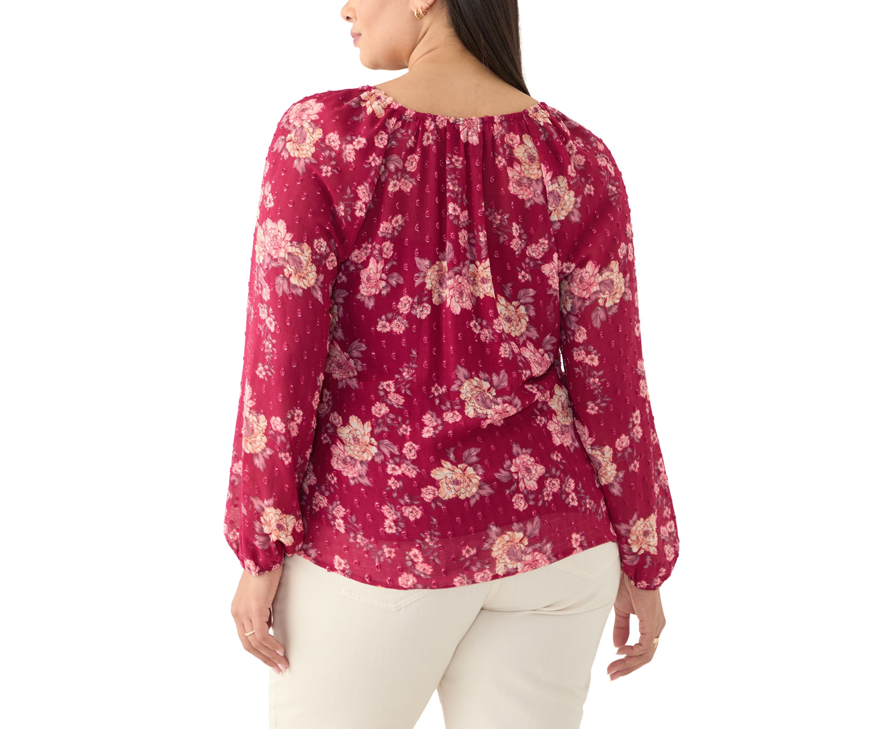 Plus Size Trim Detail Blouse