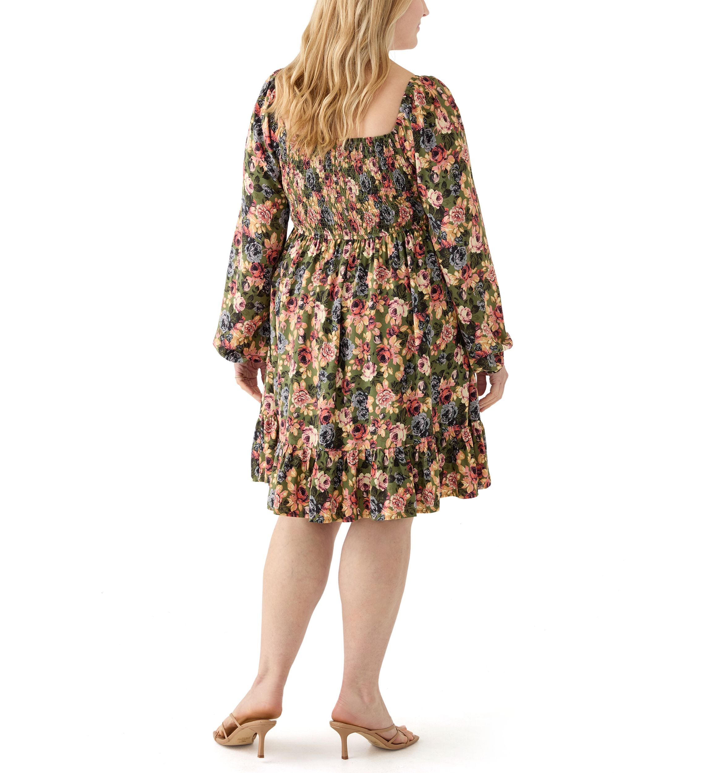 Plus Size Printed Babydoll Dress