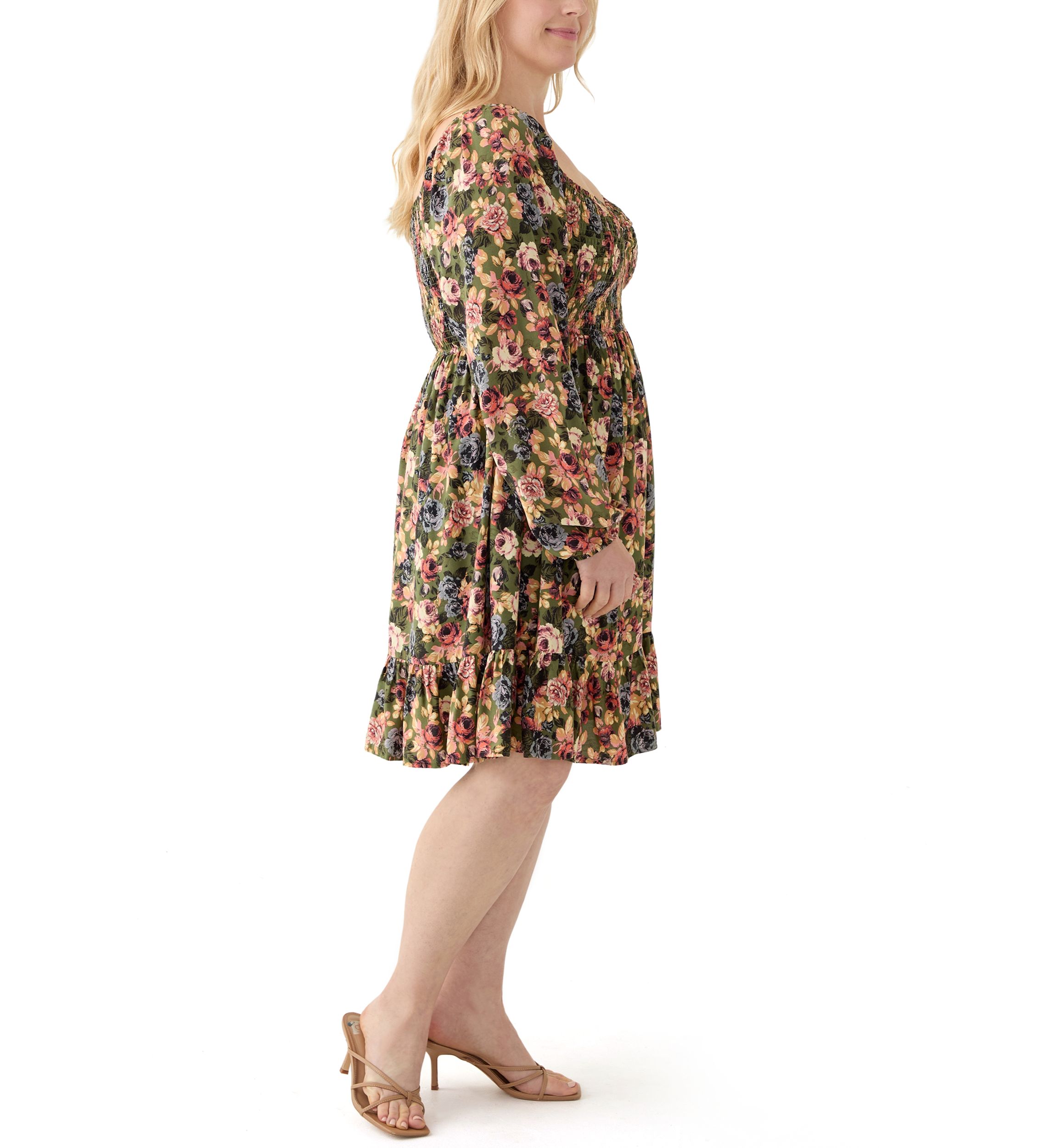 Plus Size Printed Babydoll Dress