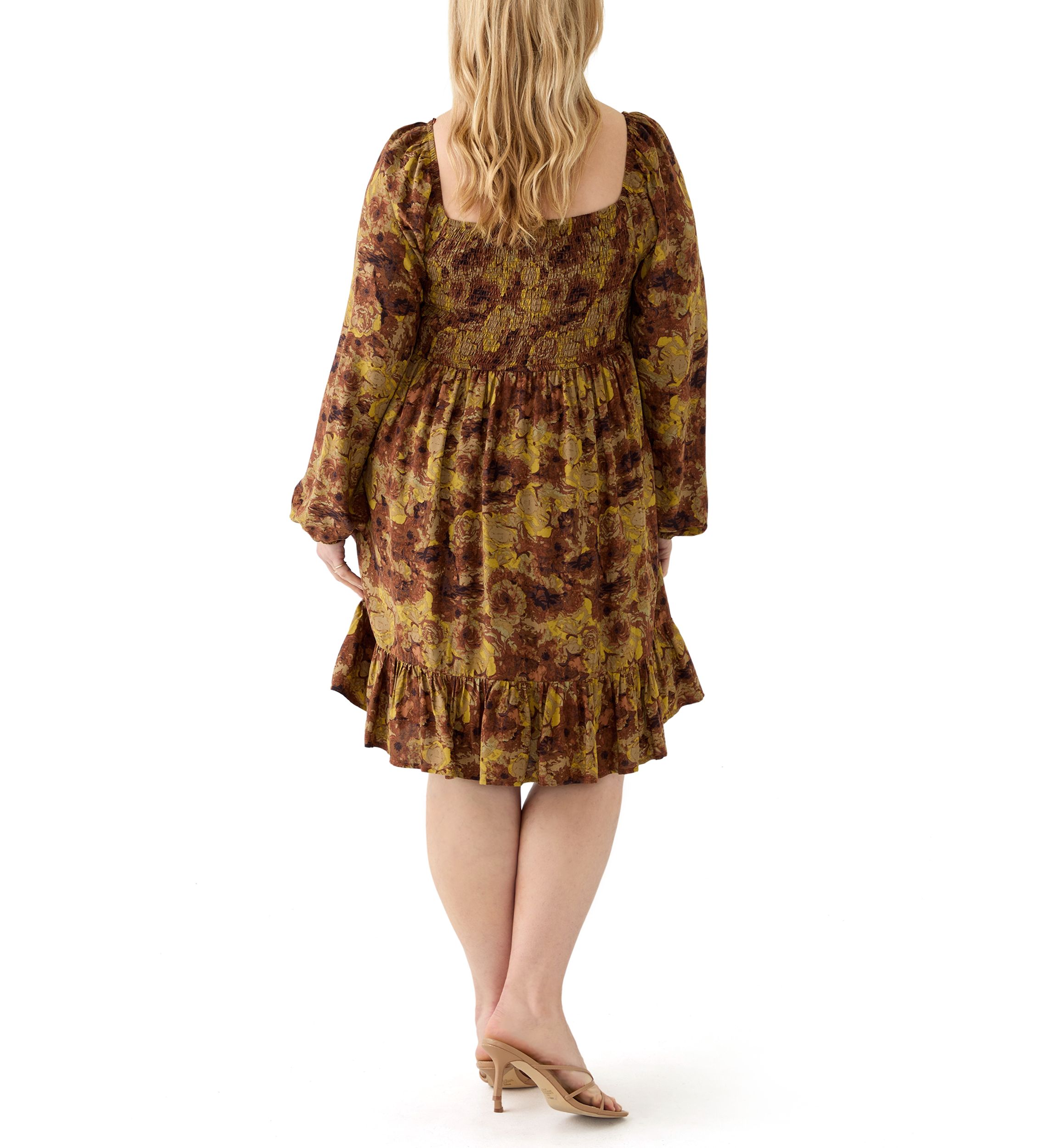 Plus Size Printed Babydoll Dress