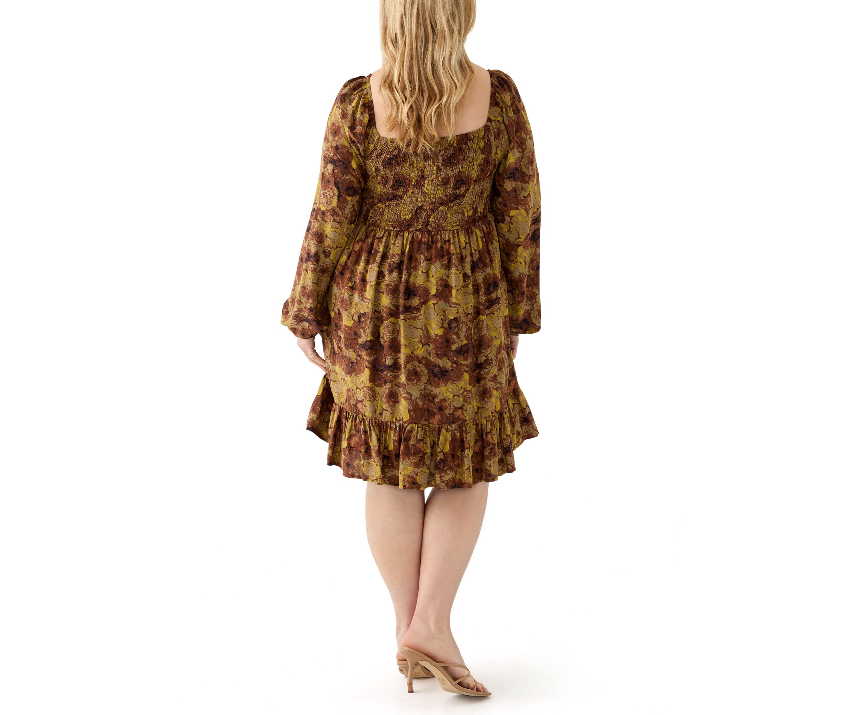 Plus Size Printed Babydoll Dress