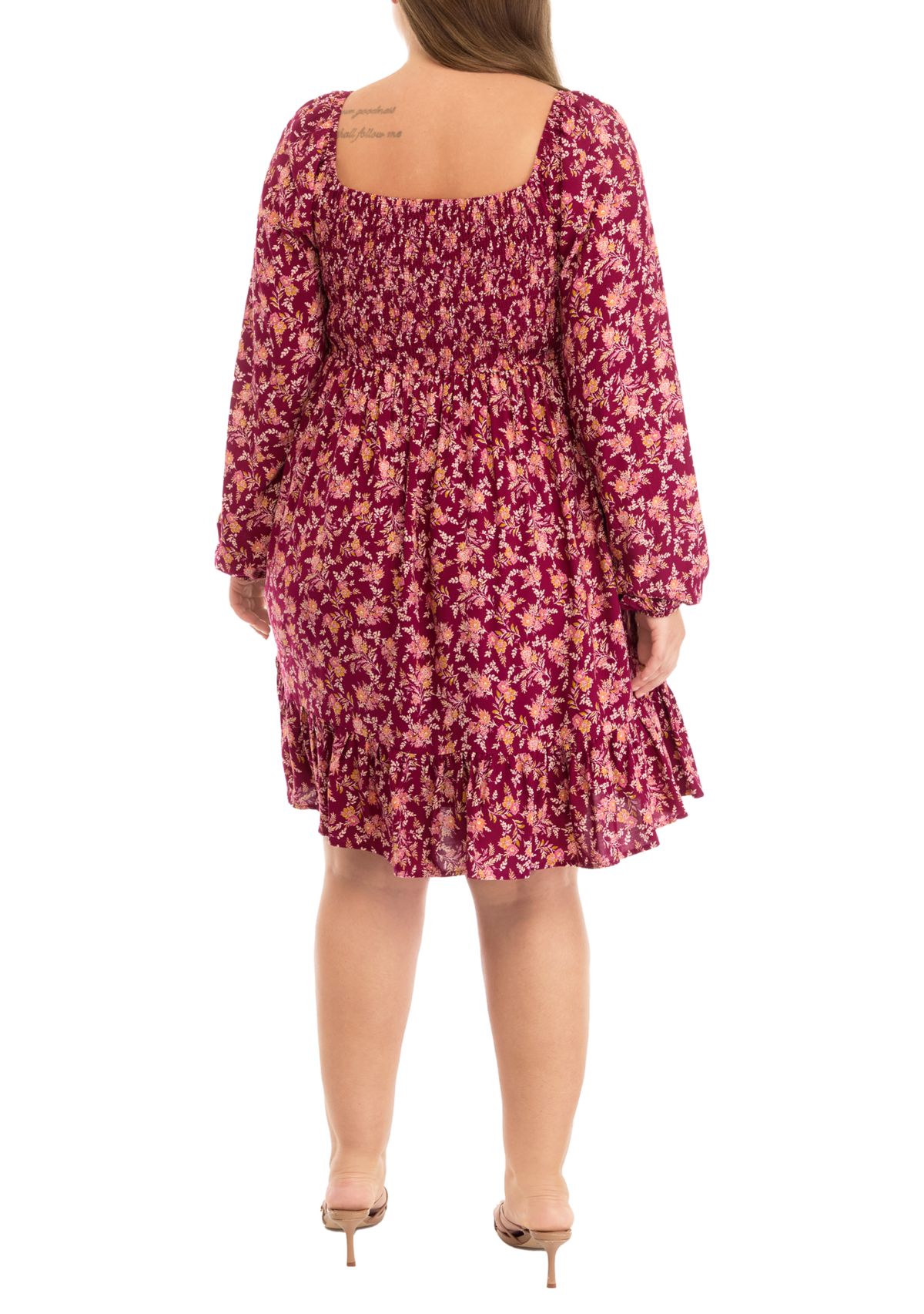 Plus Size Babydoll Dress with Smocking 