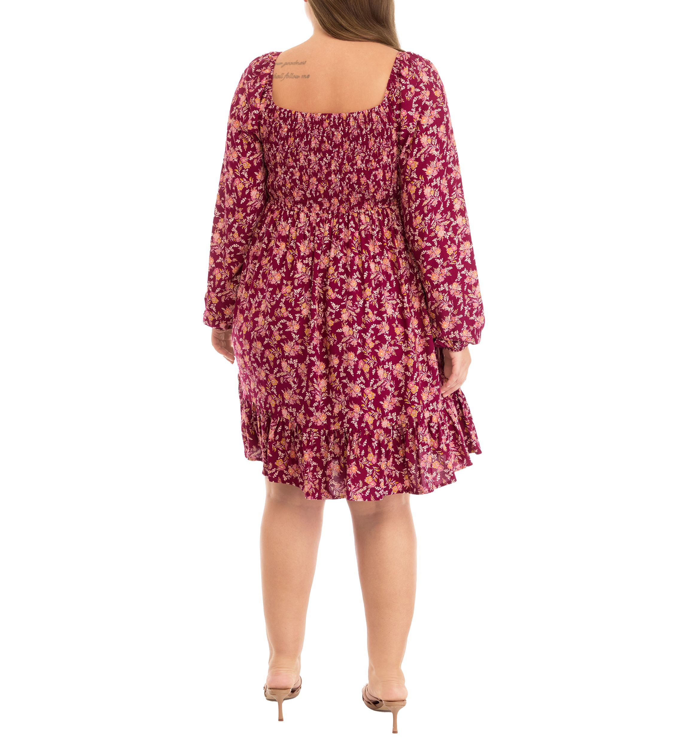 Plus Size Babydoll Dress with Smocking 